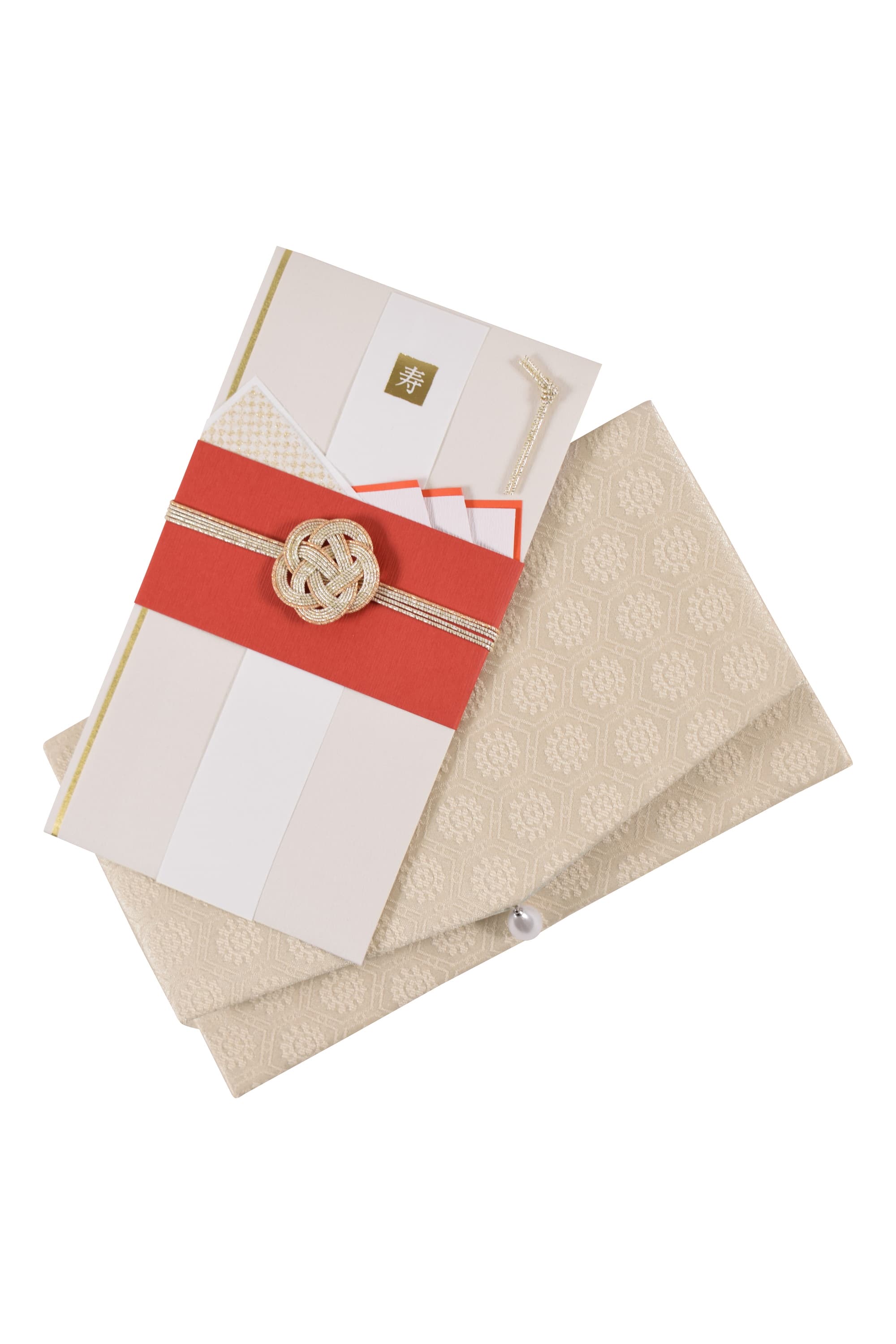 亀甲モチーフパール付きシャンパン袱紗