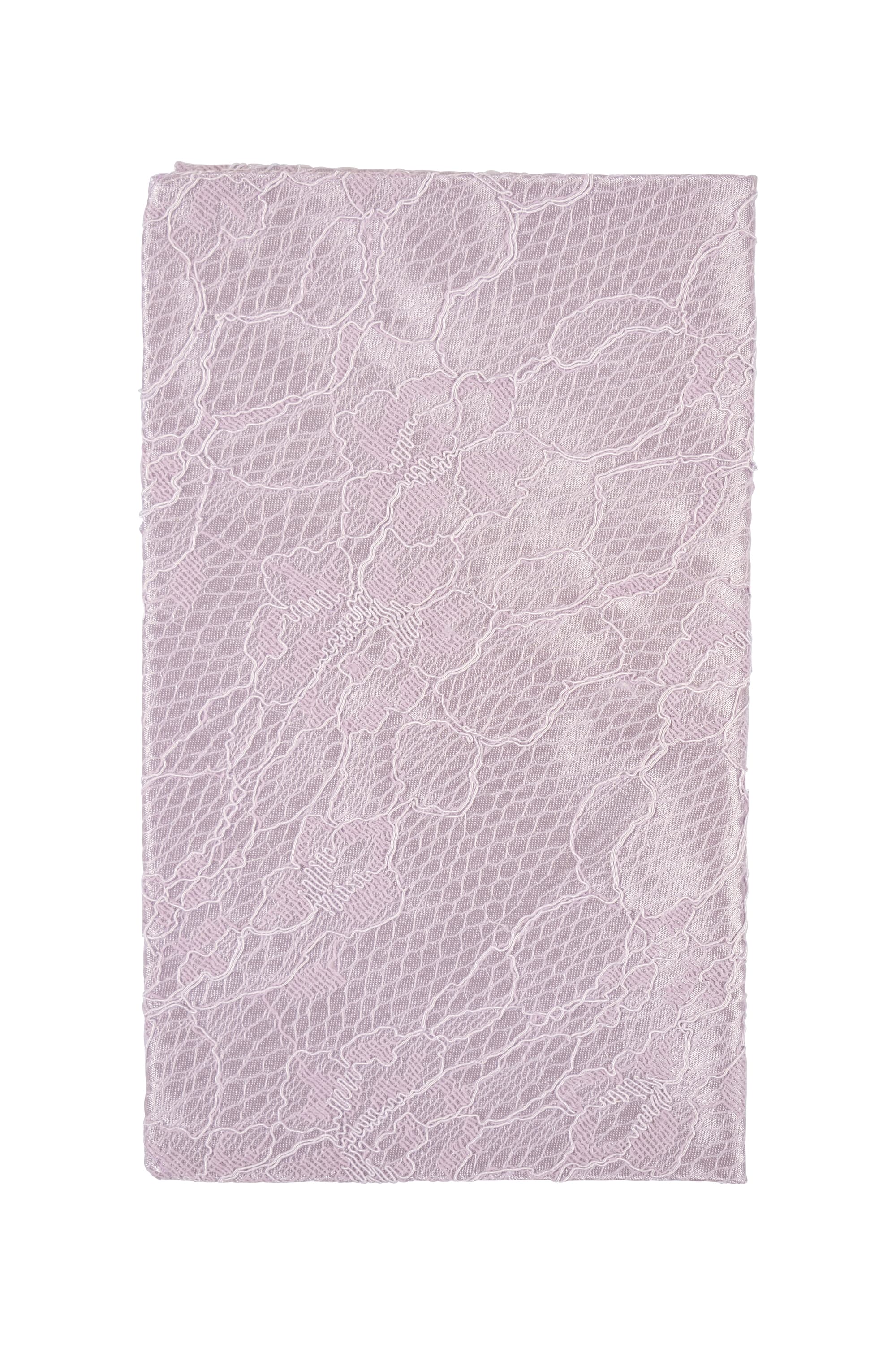 ビジュー付き花柄レースパープル袱紗