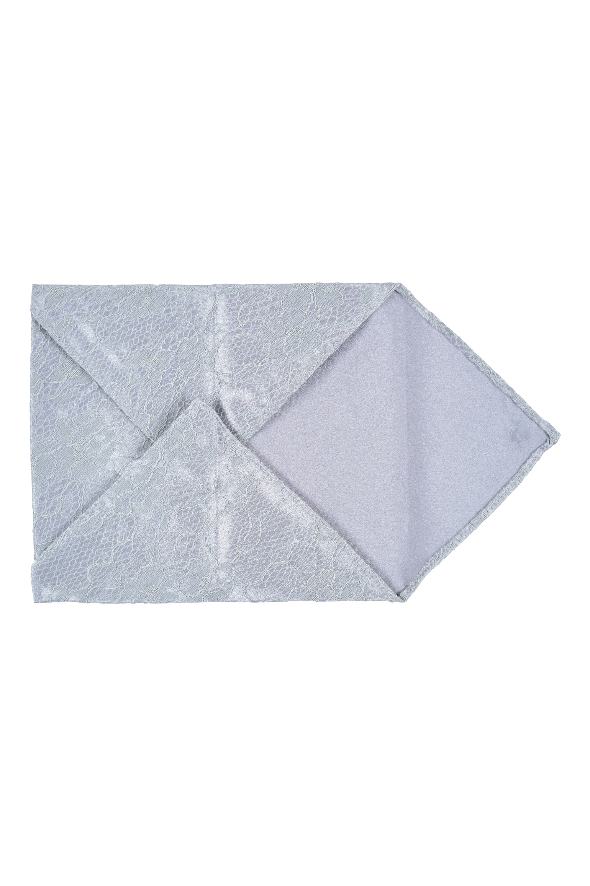 ビジュー付き花柄レースサックスブルー袱紗