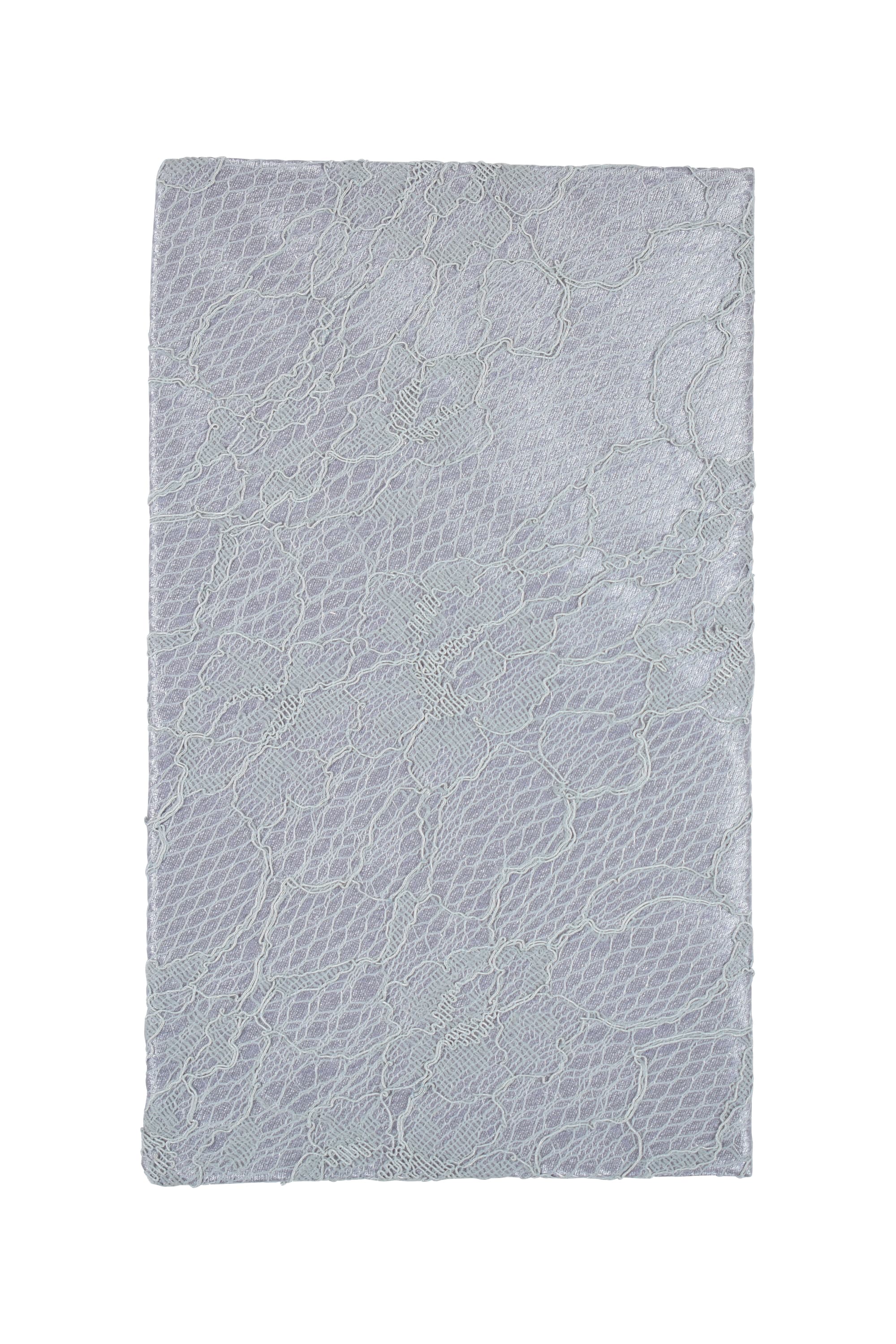 ビジュー付き花柄レースサックスブルー袱紗