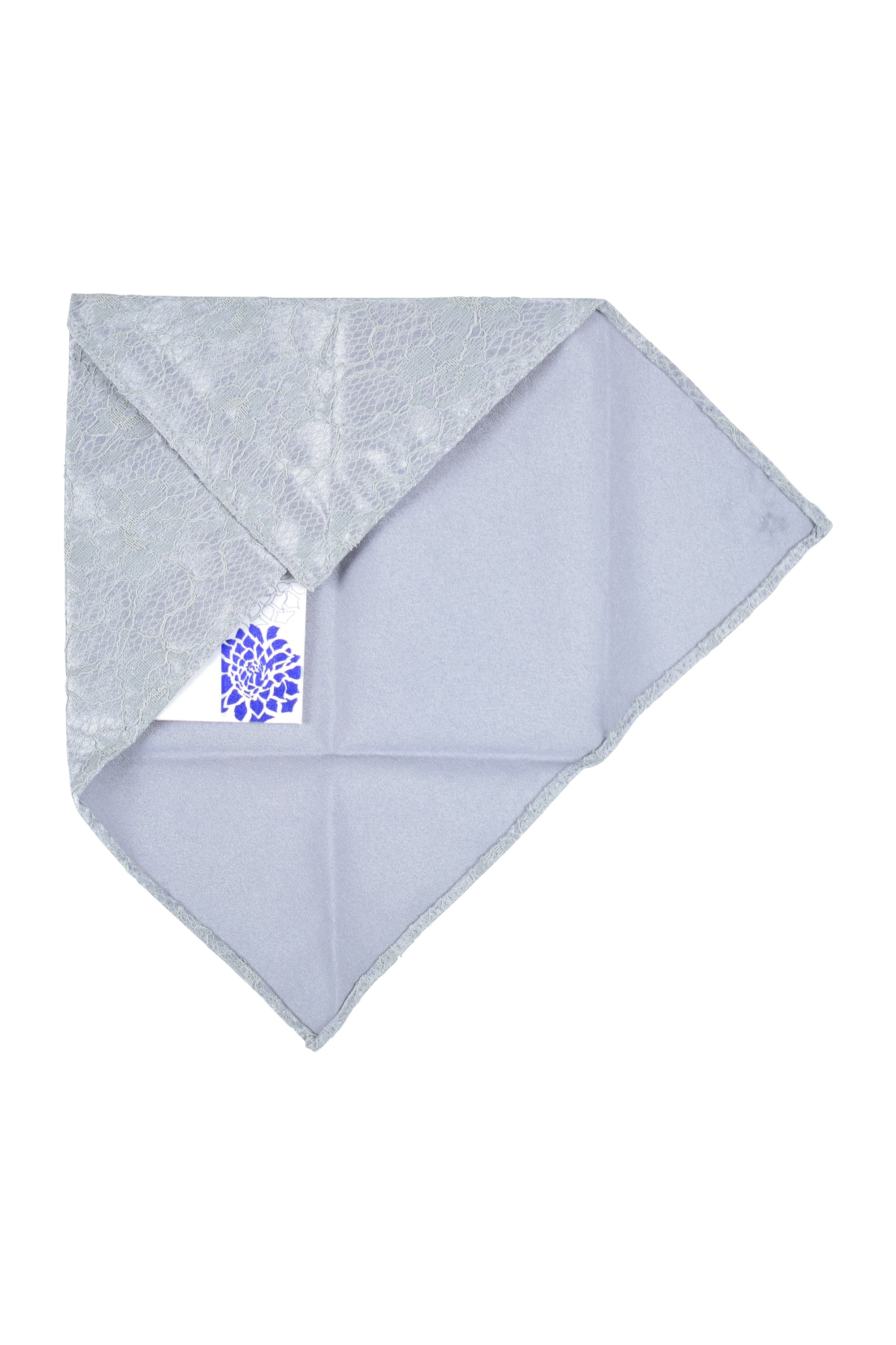 ビジュー付き花柄レースサックスブルー袱紗