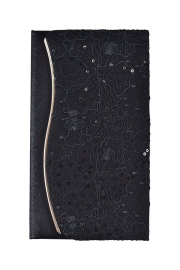 ウェーブライン刺繍レースブラック袱紗
