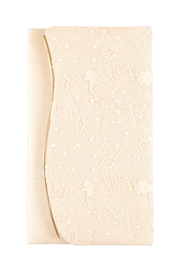 ウェーブライン刺繍レースベージュ袱紗