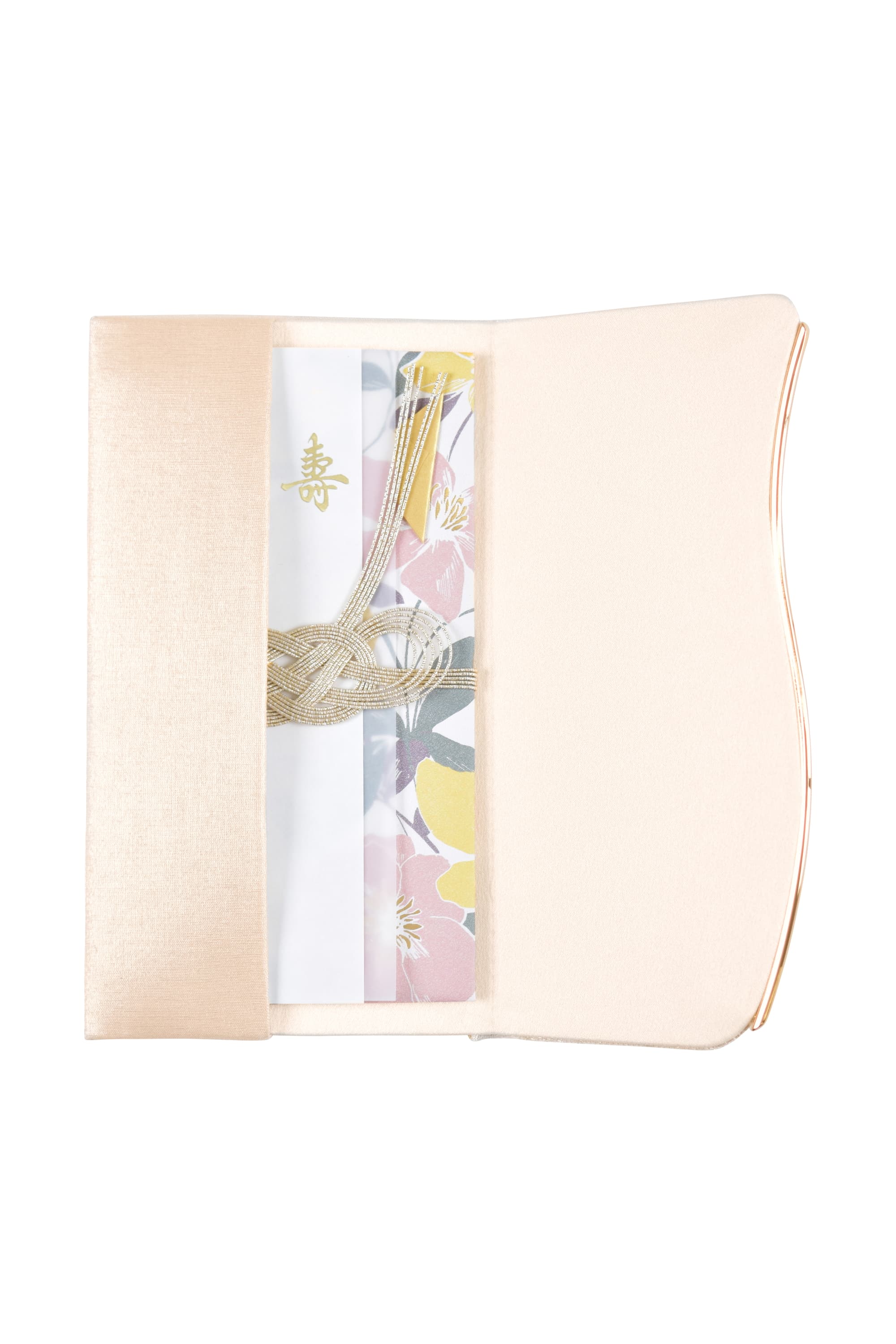 ウェーブライン刺繍レースベージュ袱紗