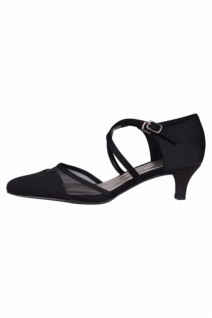 シアーライン上品ブラックパンプス