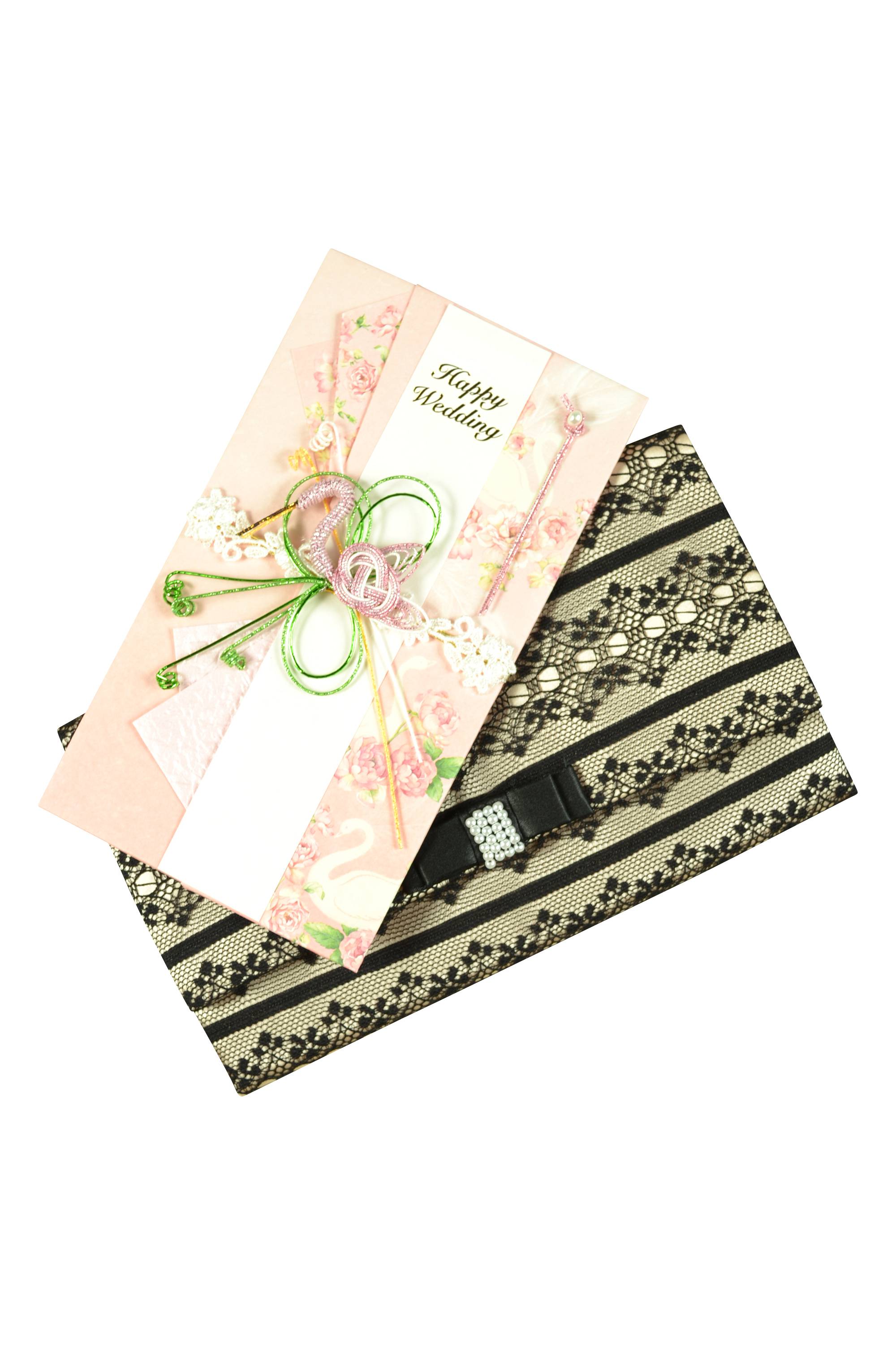 ピンク鶴モチーフご祝儀袋