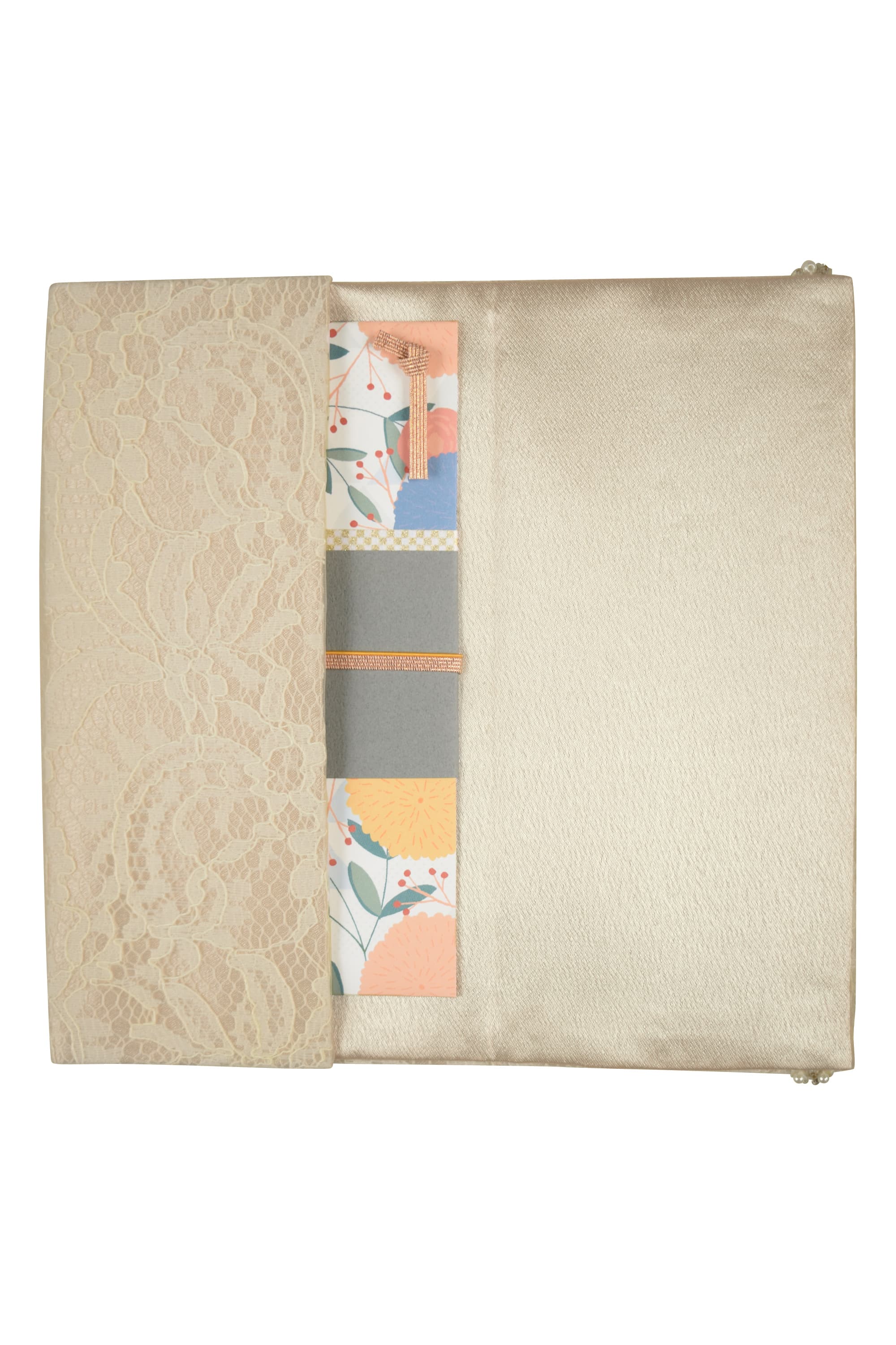 レース×ビジュベージュ袱紗