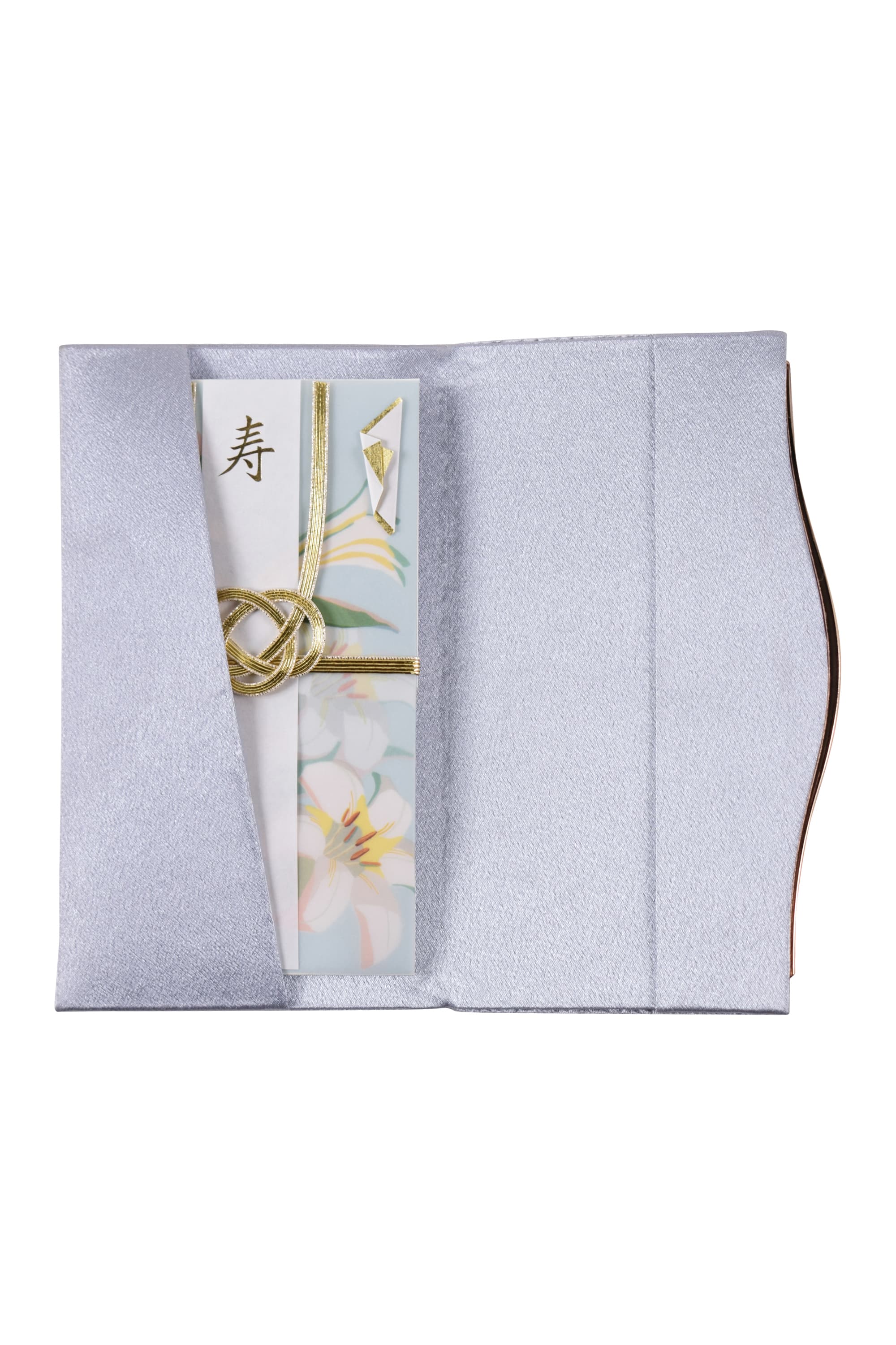 白ユリモチーフブルーご祝儀袋