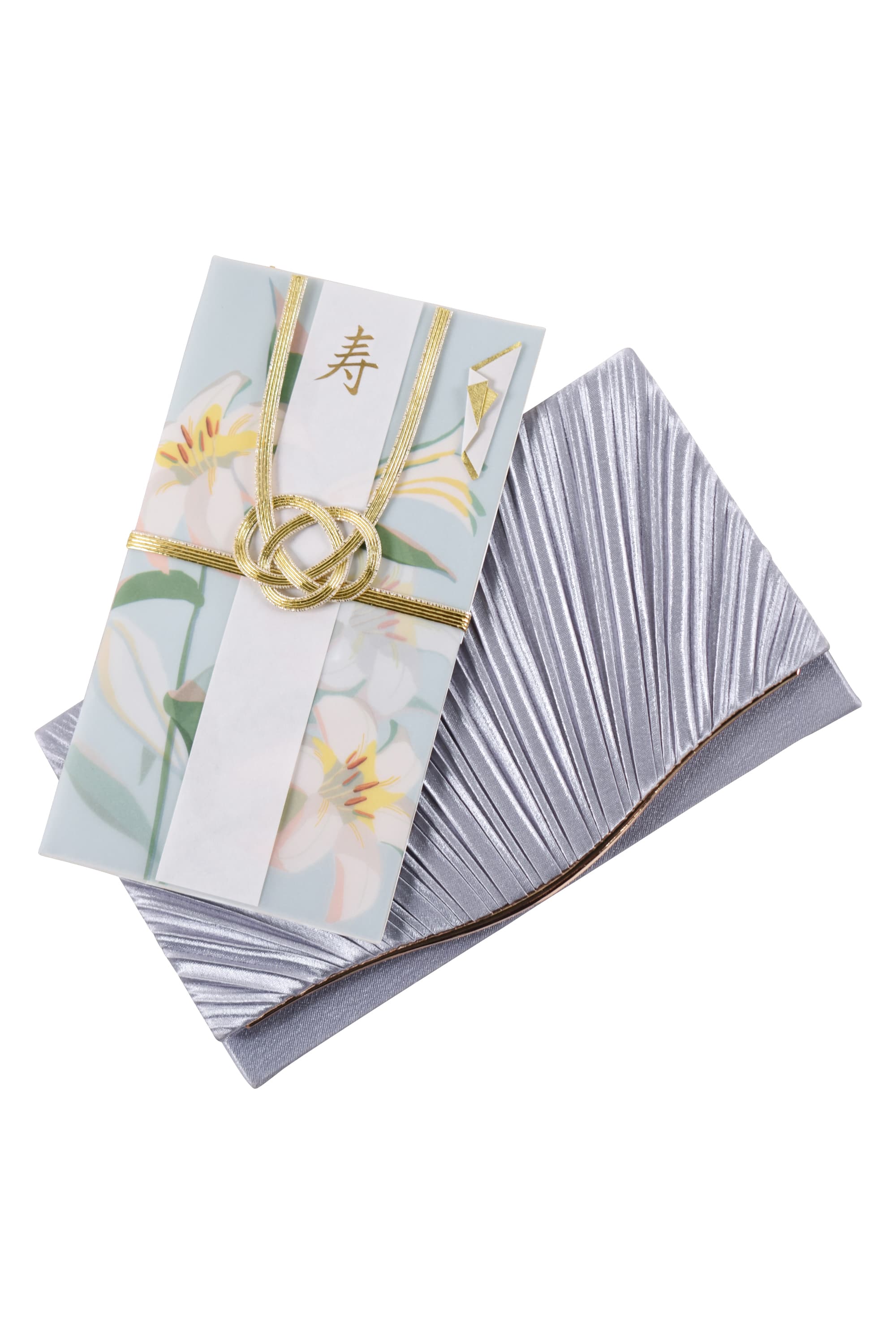 白ユリモチーフブルーご祝儀袋