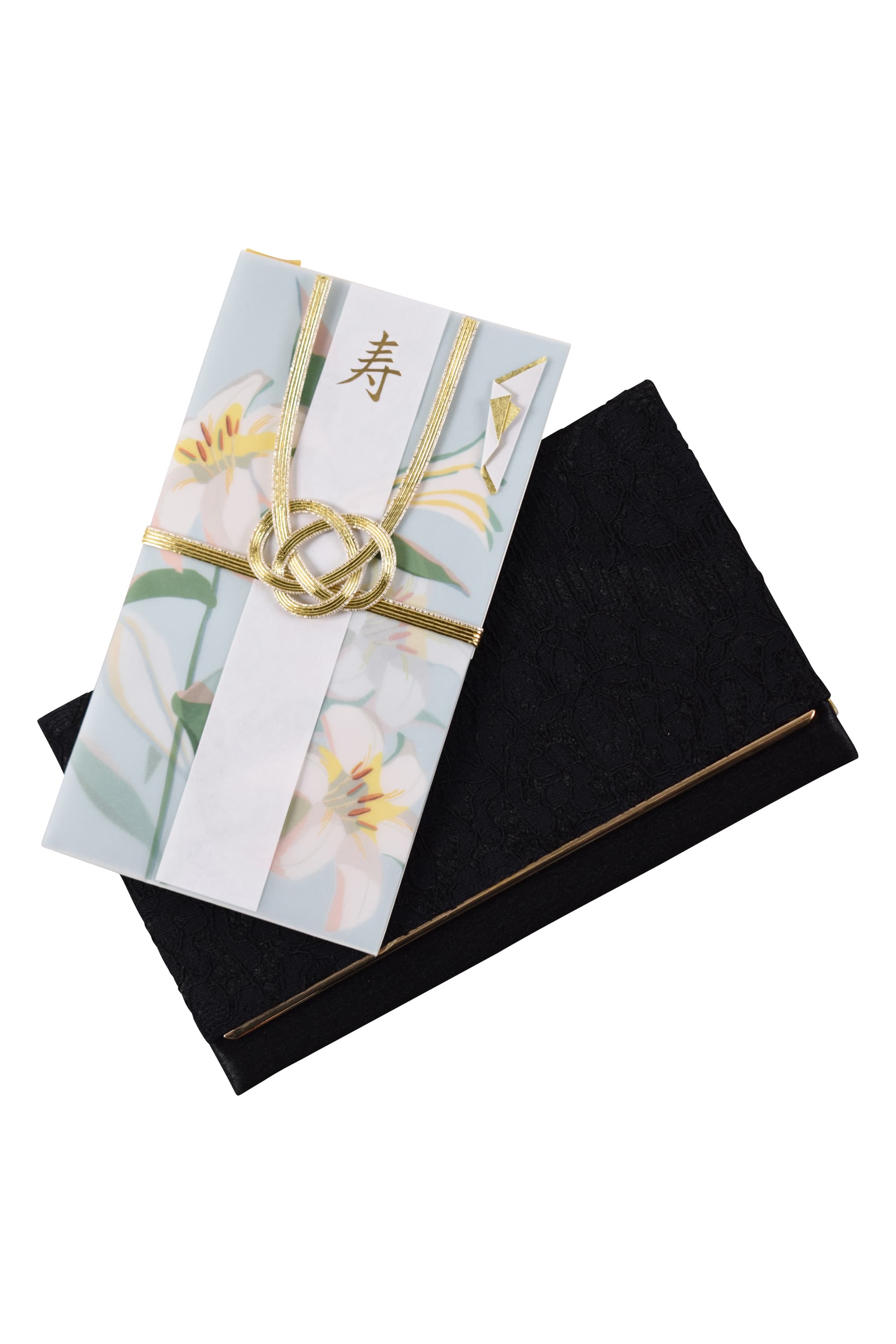 白ユリモチーフブルーご祝儀袋