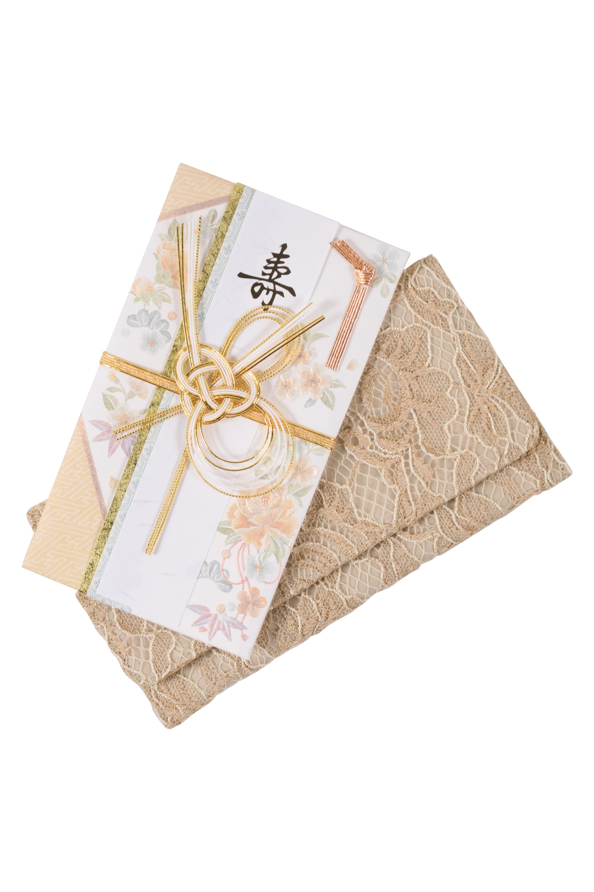 黄金色フラワーモチーフご祝儀袋