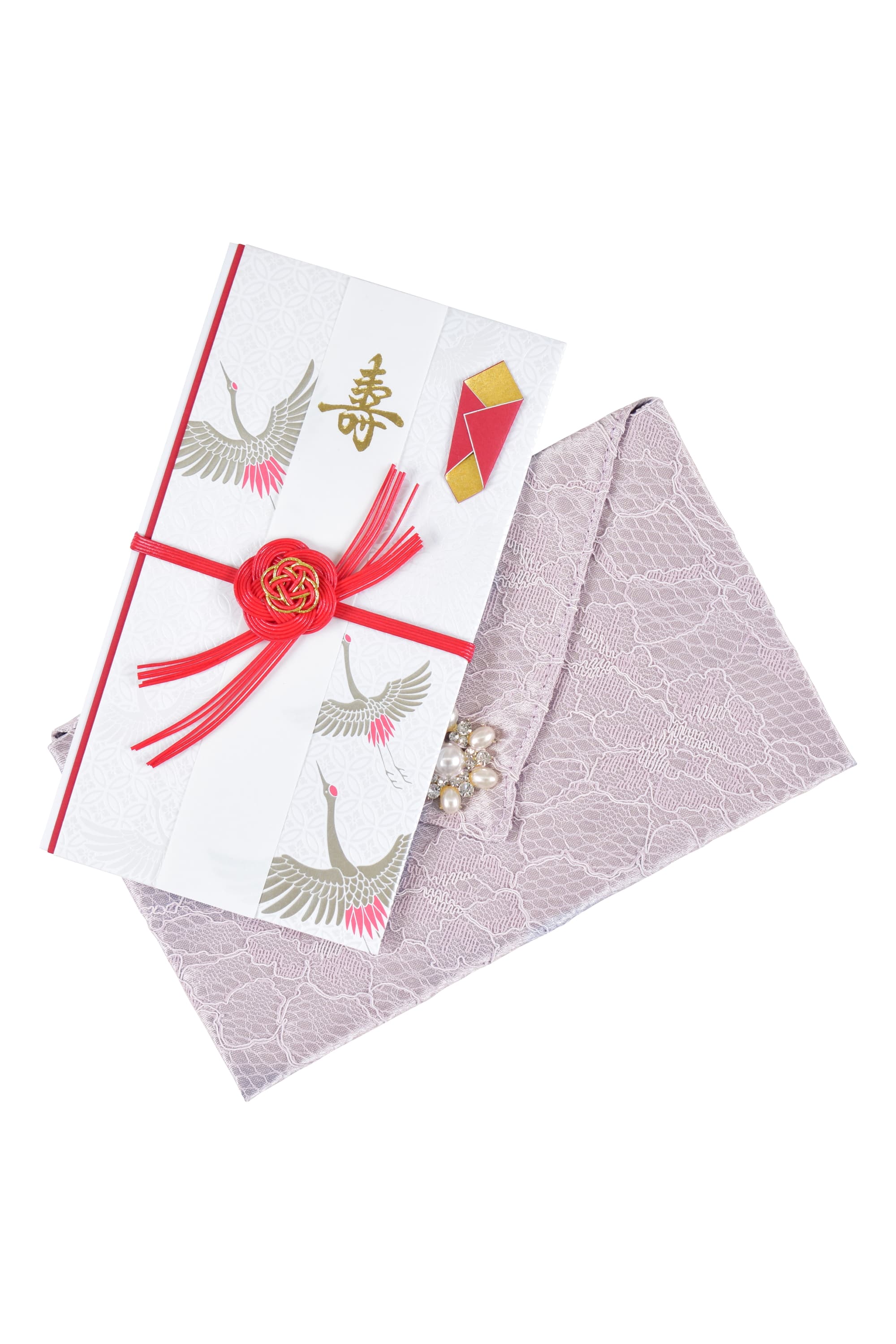 鶴モチーフ紅白ご祝儀袋
