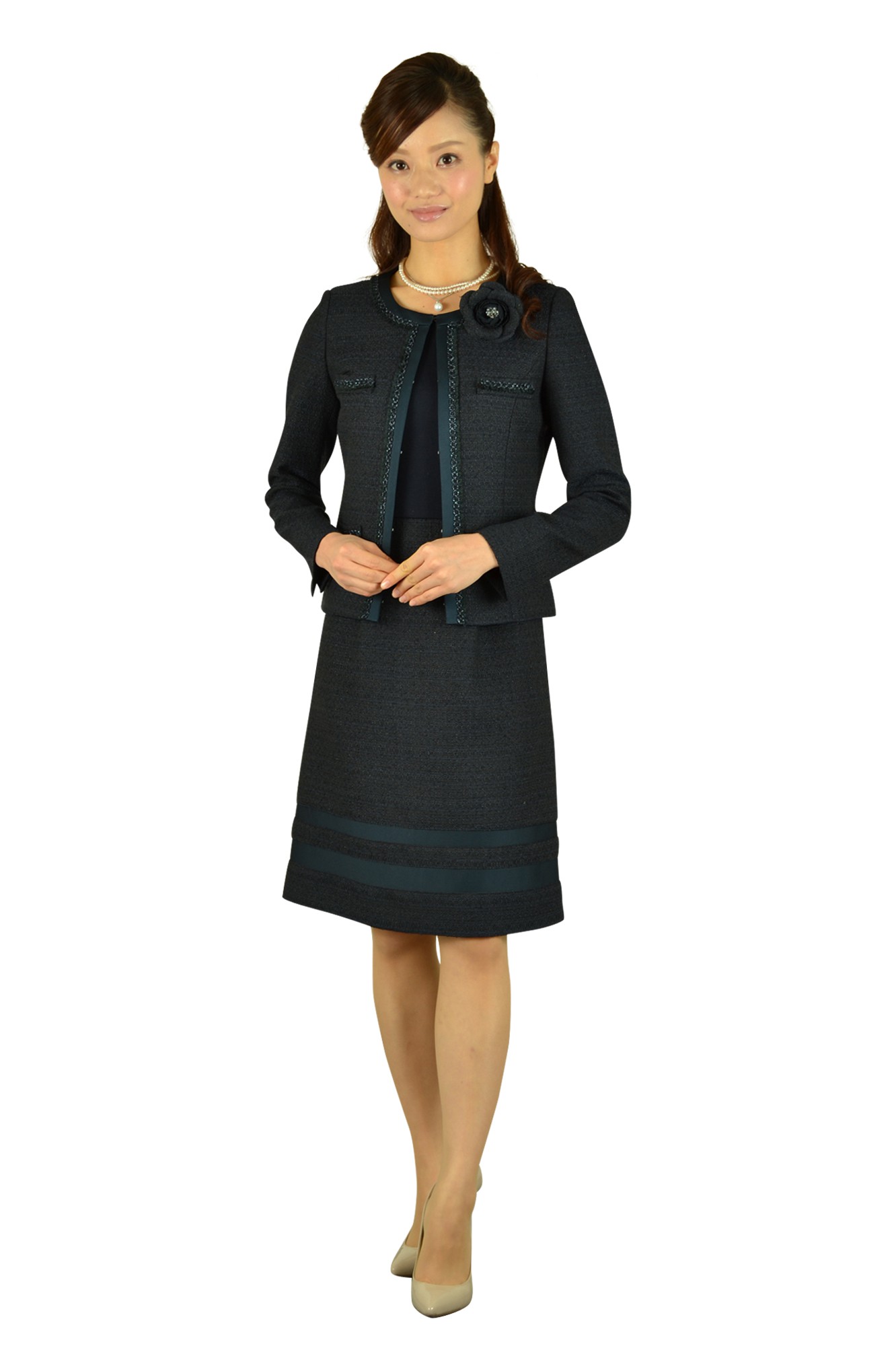 重ねづけシルバーパールネックレス