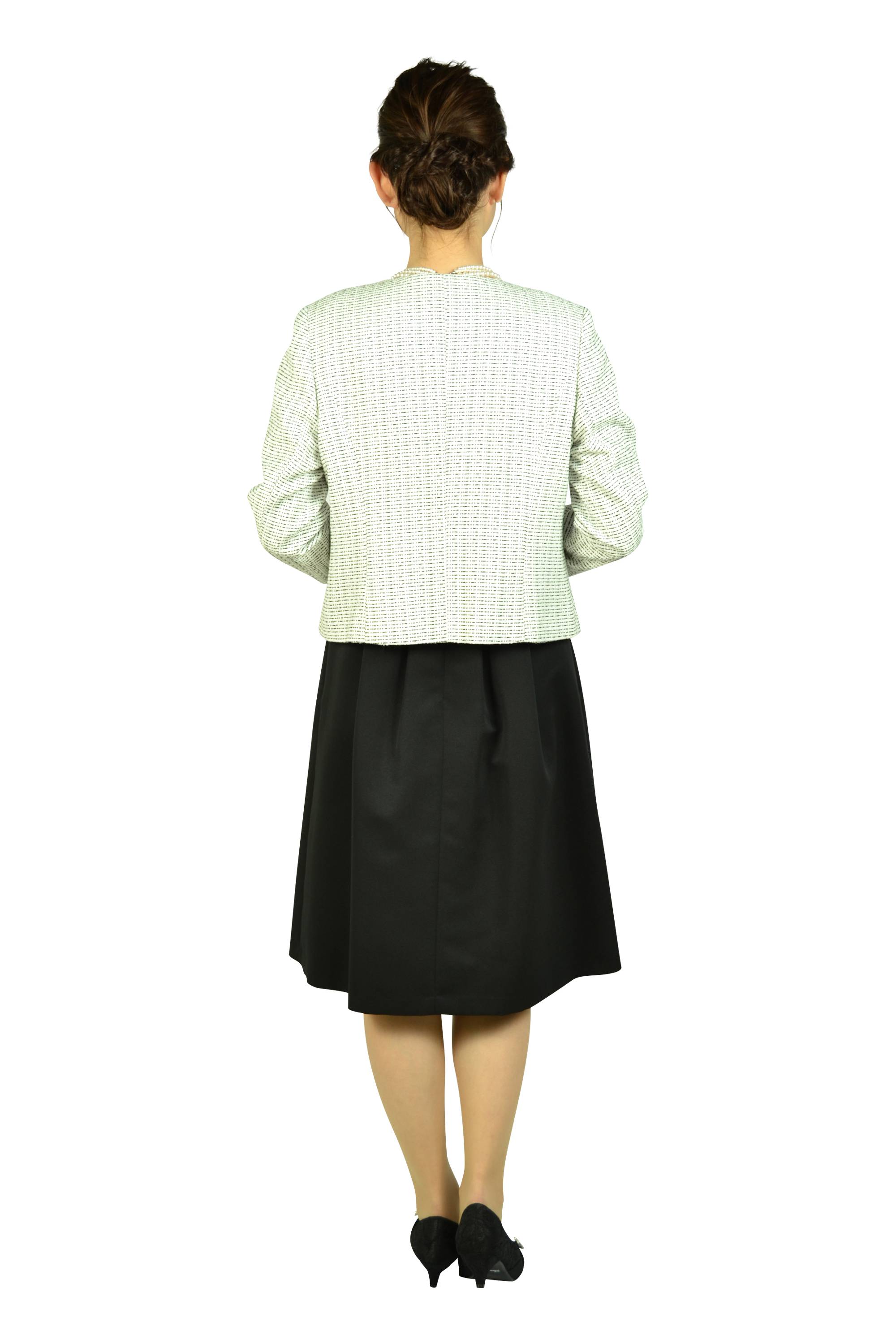 ブラック×ホワイトワンピーススーツセット