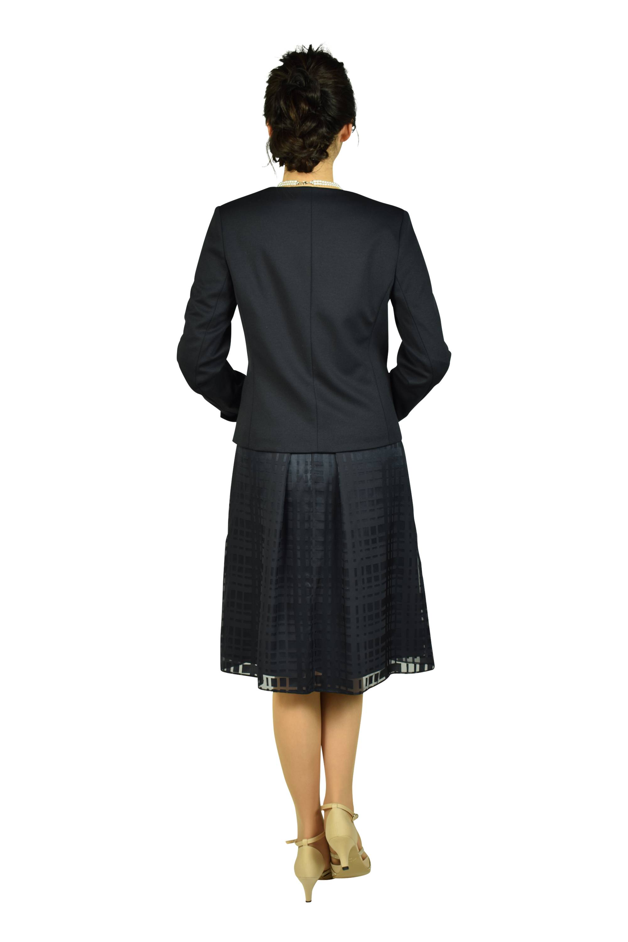 チェック調ネイビーセレモニーワンピースセット