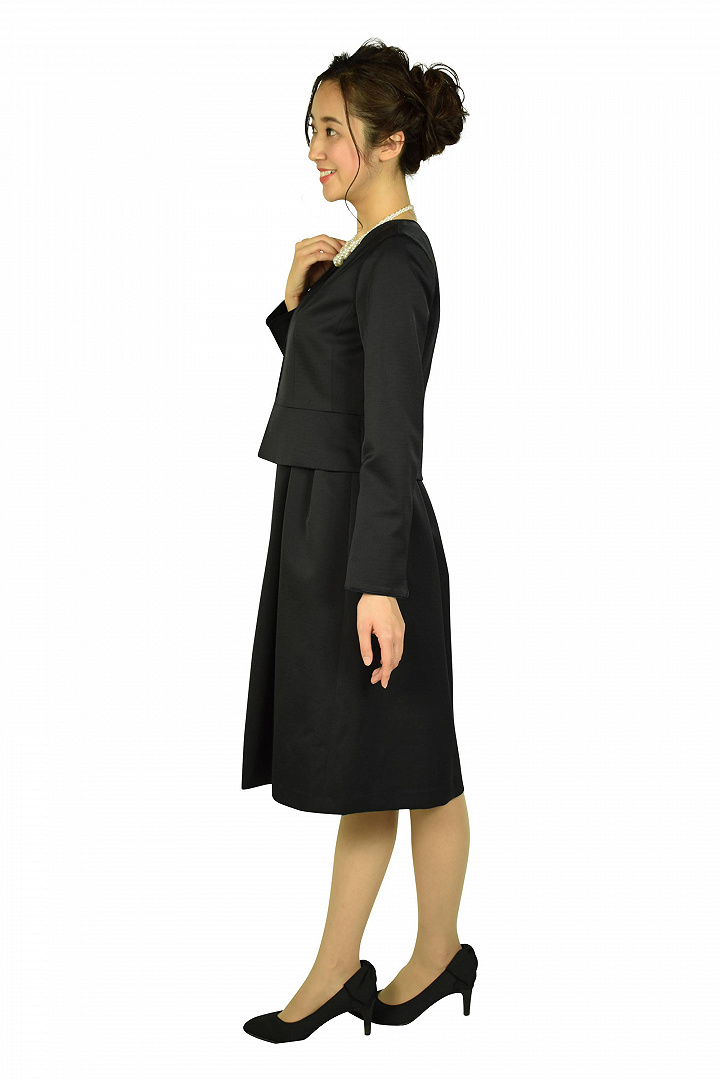 グログランネイビーワンピーススーツセット