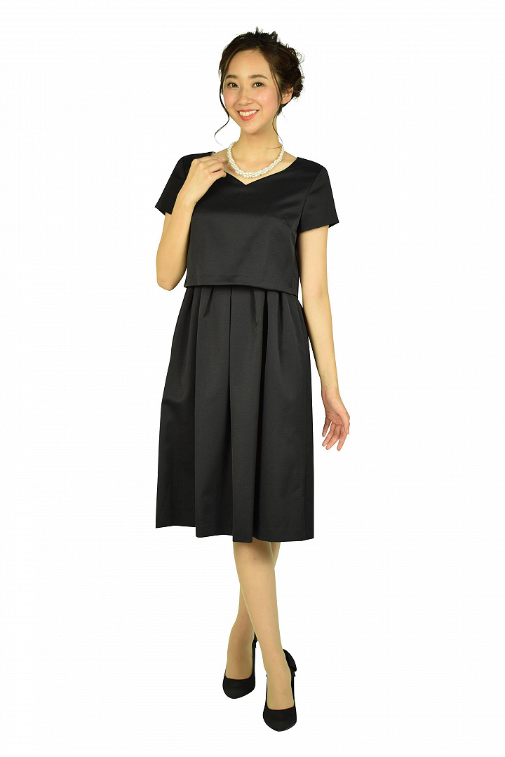 グログランネイビーワンピーススーツセット