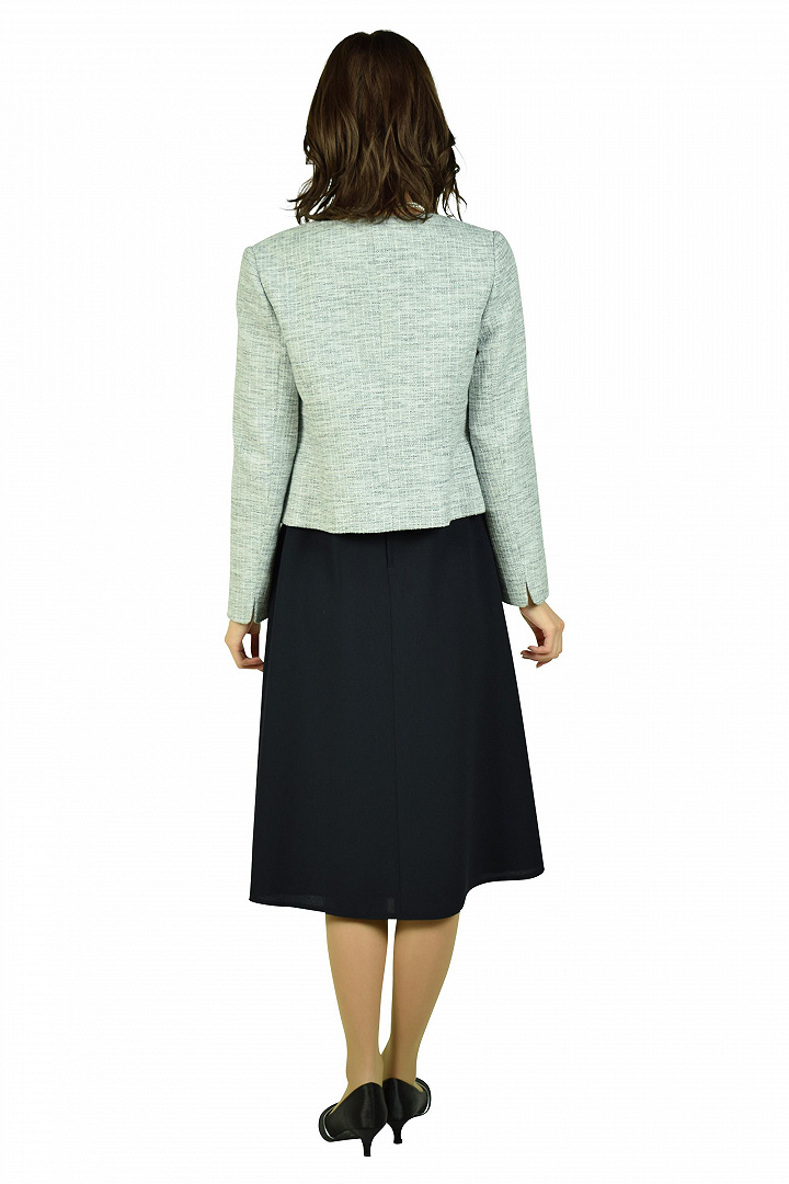 トップスレースネイビー×グレーワンピースセット