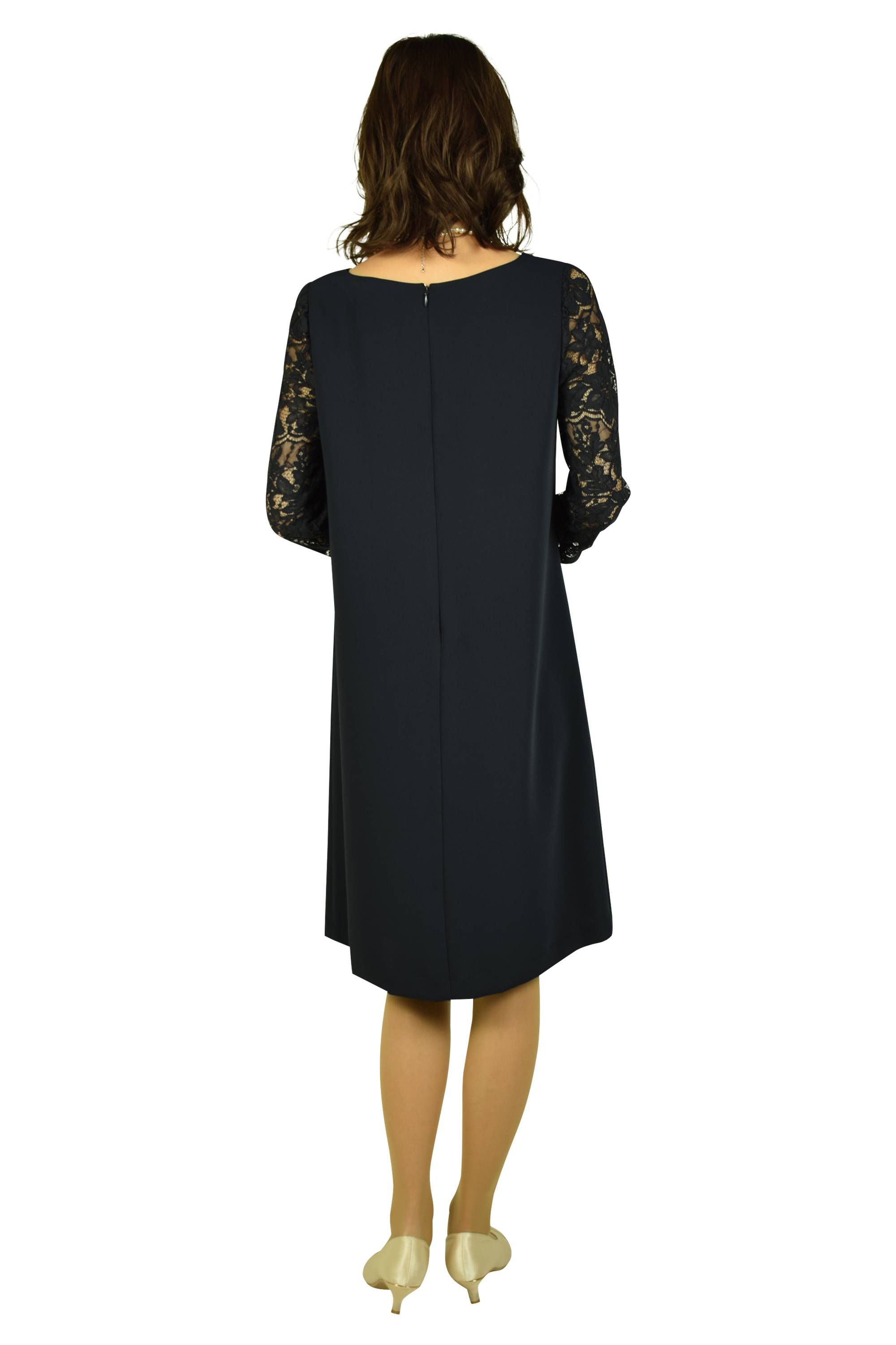 ツイード異素材ネイビーワンピースセット