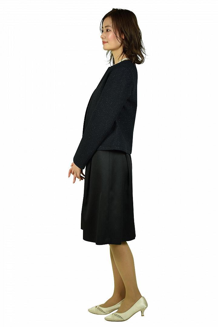 異素材MIX濃紺ワンピースセット