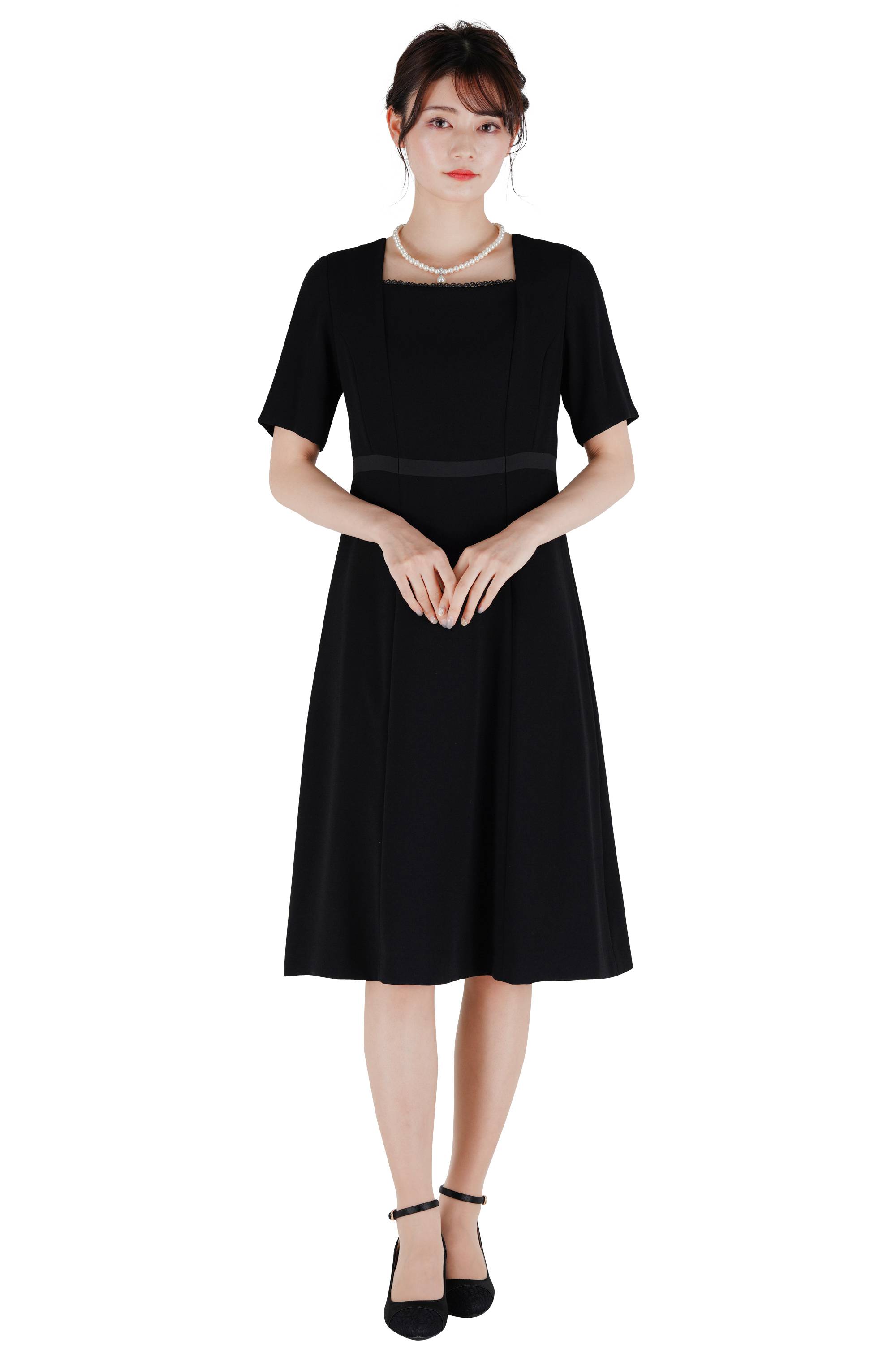 上品ブラックフォーマルワンピースセット