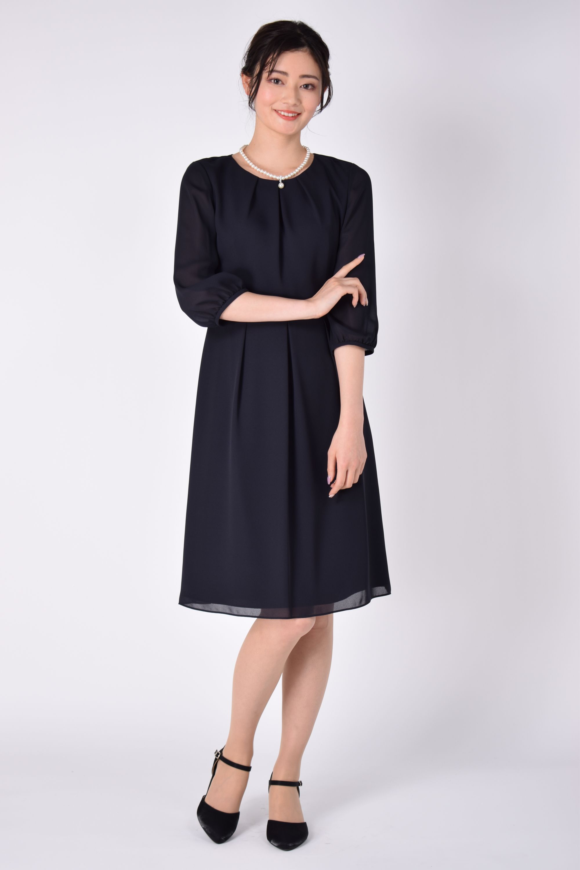 GENIESOIR東京ソワール ツイード品ありネイビーワンピースセット (M