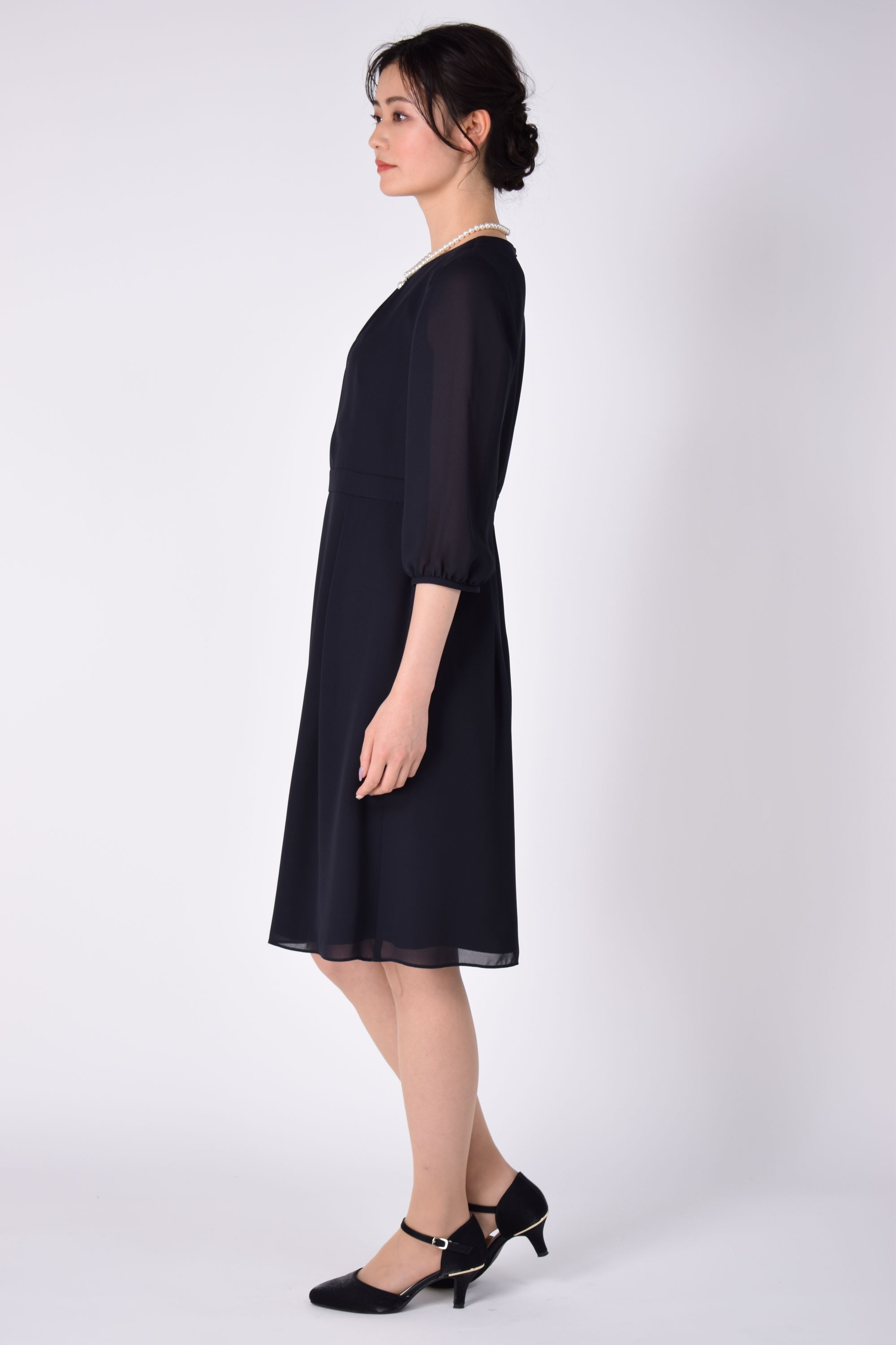 GENIESOIR東京ソワール ツイード品ありネイビーワンピースセット (M