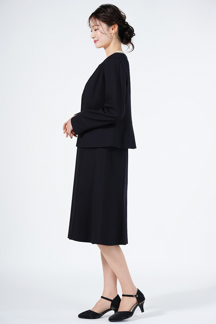 ドビー織ツイードネイビーワンピースセット