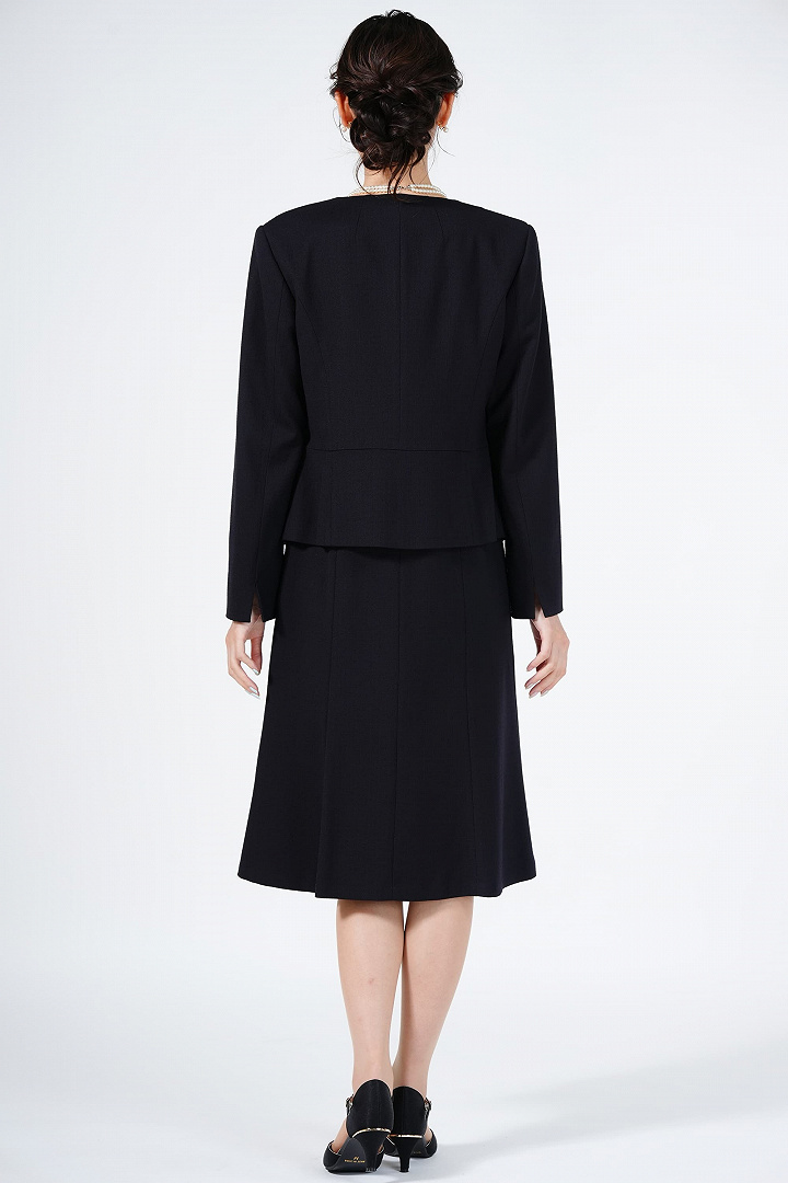 ドビー織ツイードネイビーワンピースセット