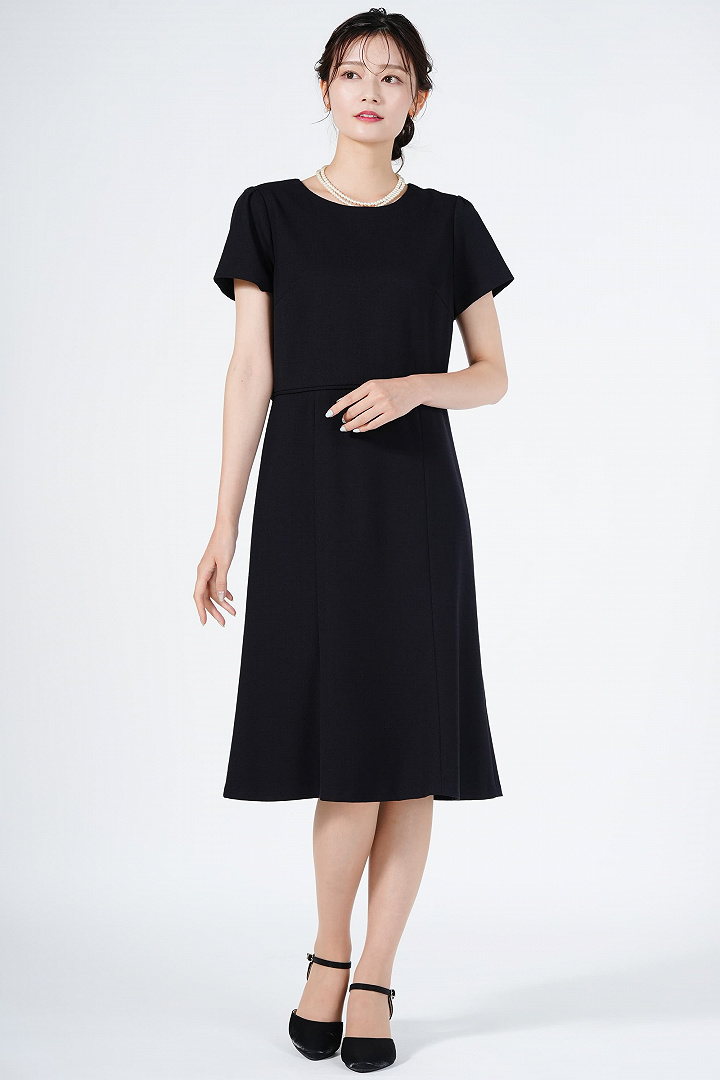 ドビー織ツイードネイビーワンピースセット