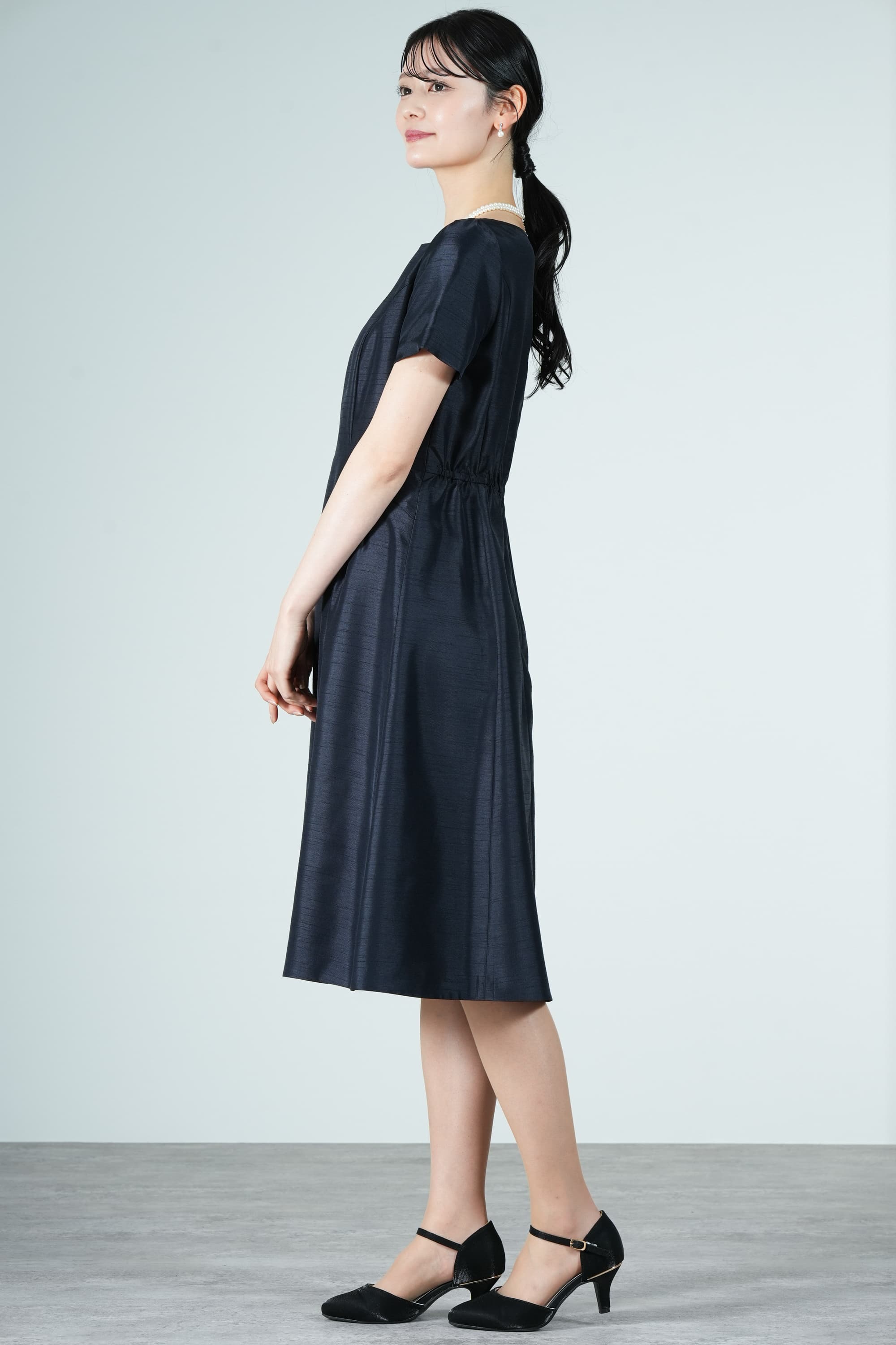 混合ツイードネイビーワンピースセット