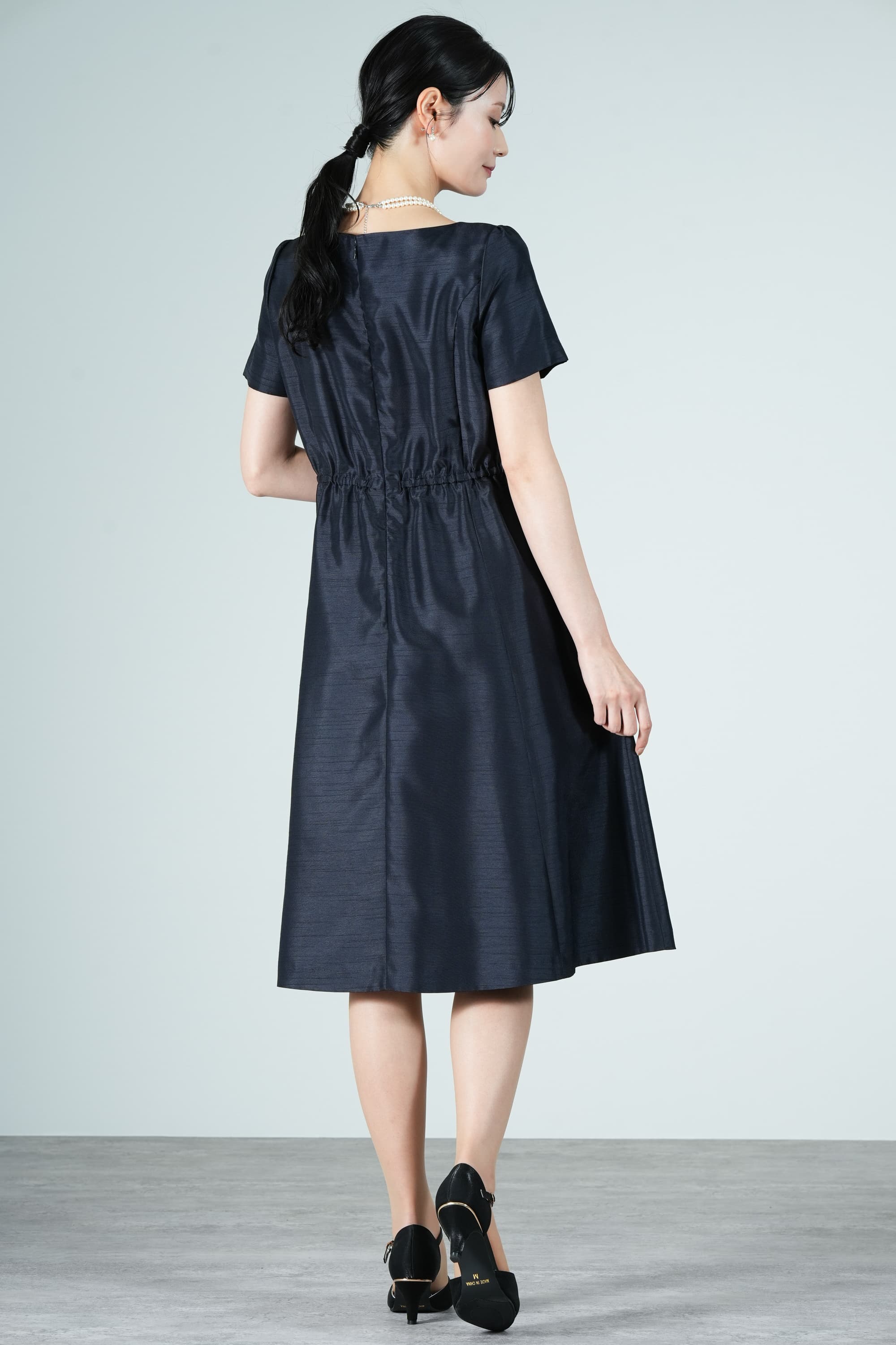 混合ツイードネイビーワンピースセット