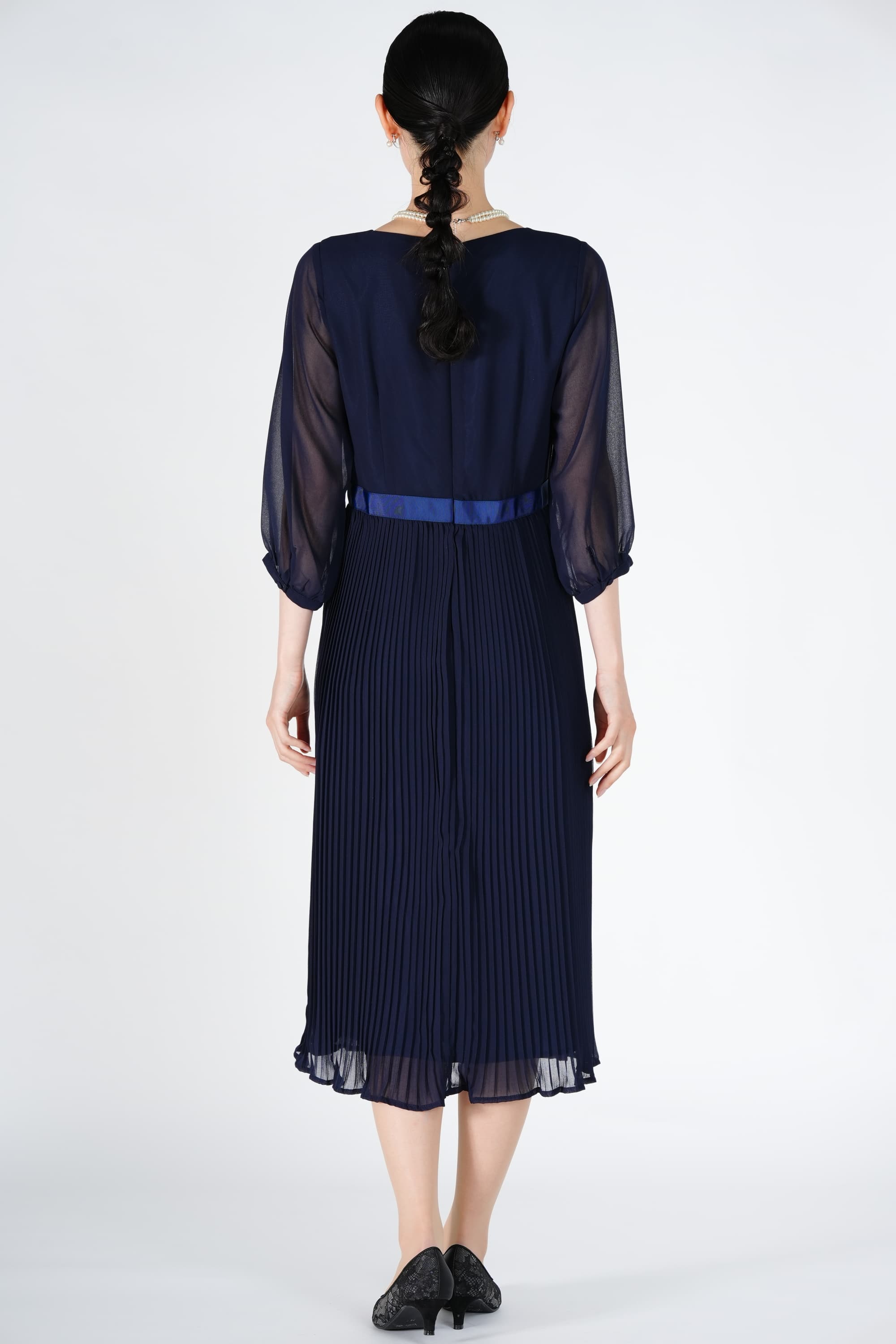 フリンジブレード濃紺ワンピースセット
