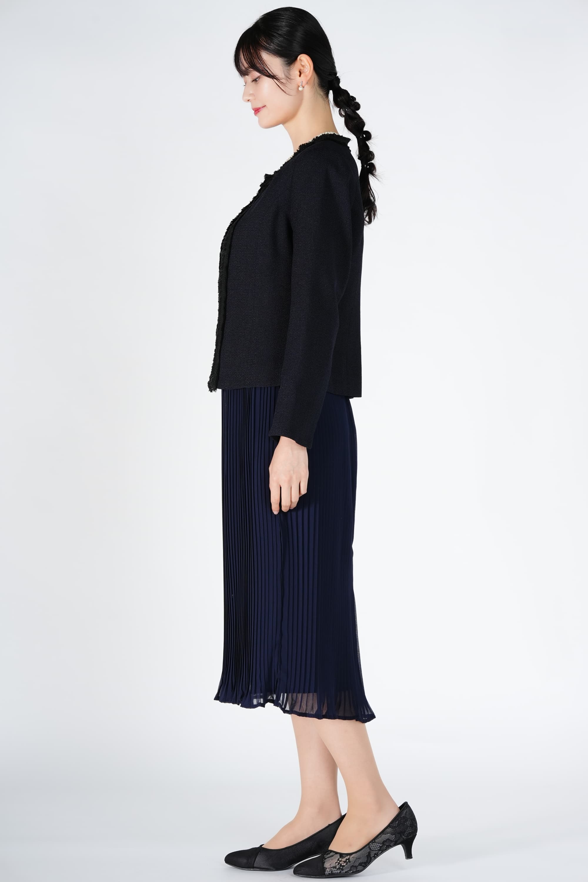 フリンジブレード濃紺ワンピースセット