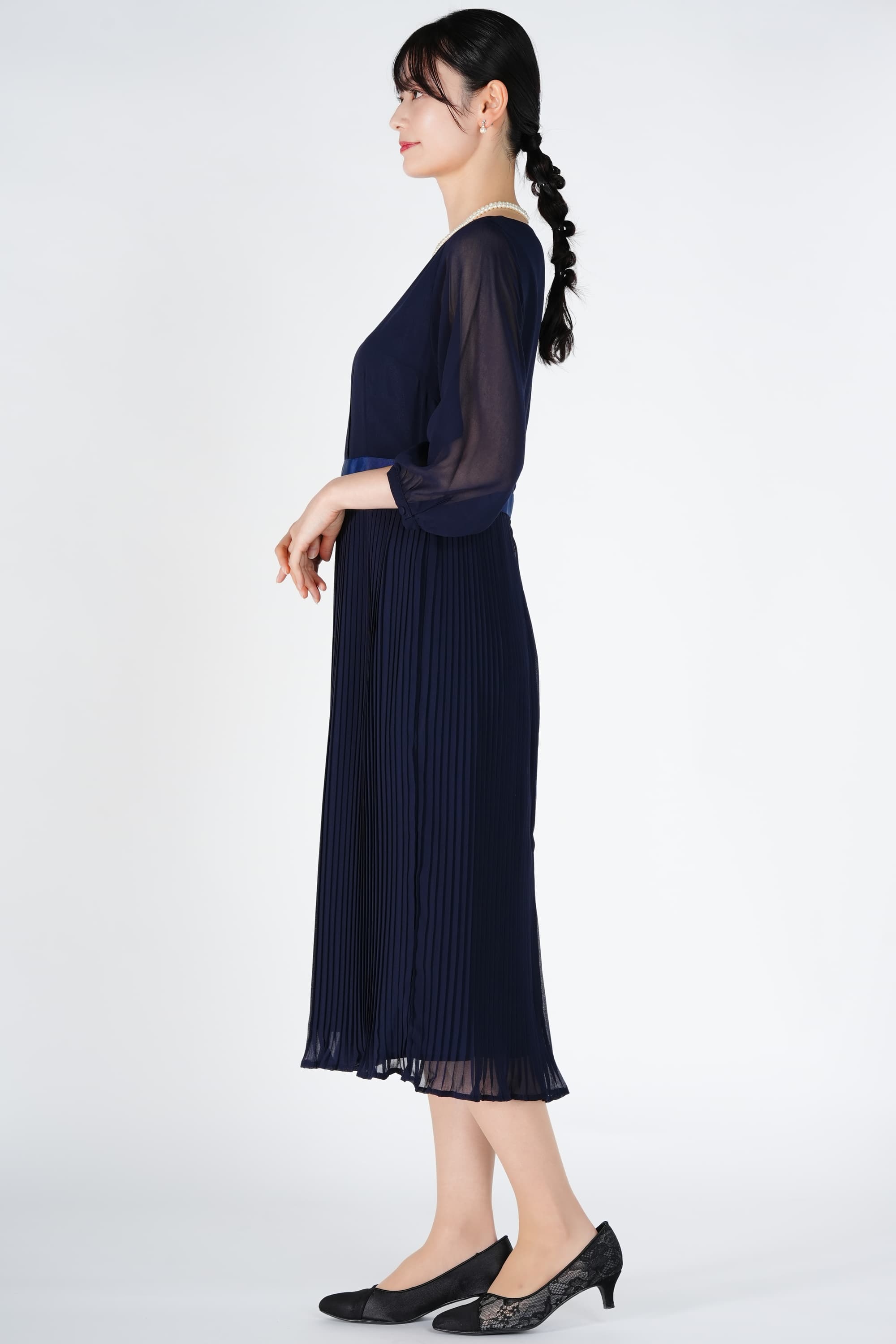 フリンジブレード濃紺ワンピースセット