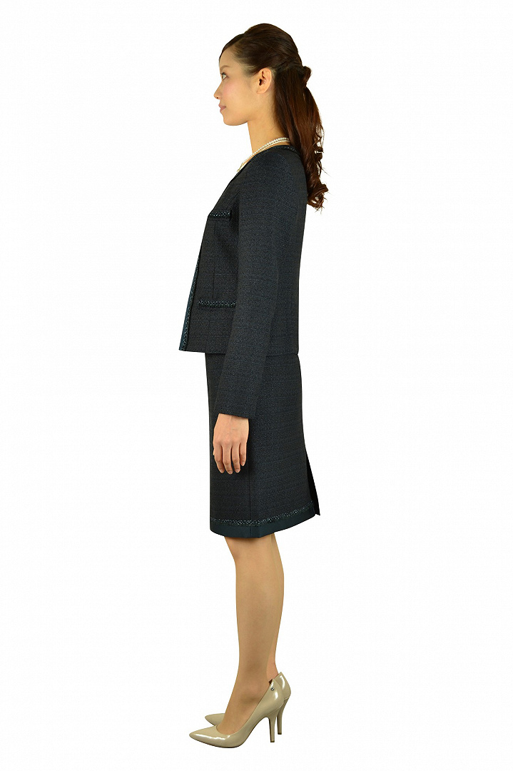 ネイビーツイードスーツセット