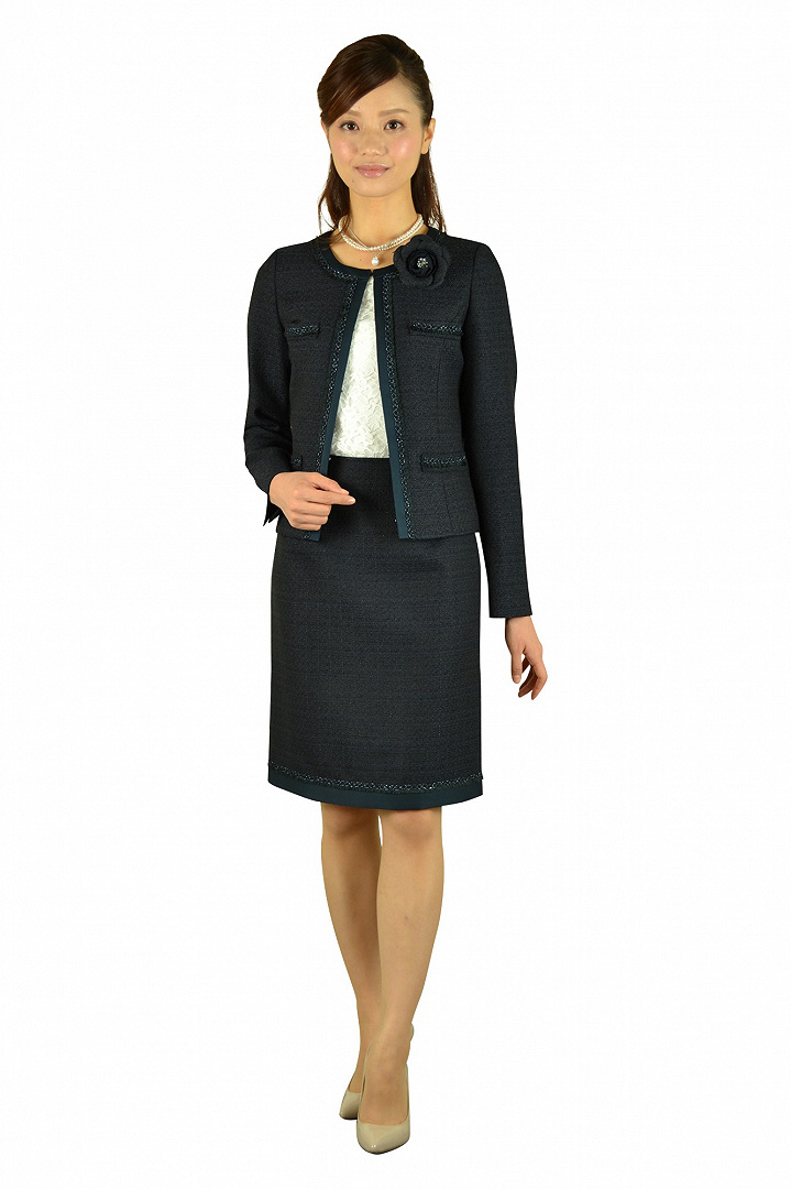 ネイビーツイードスーツセット