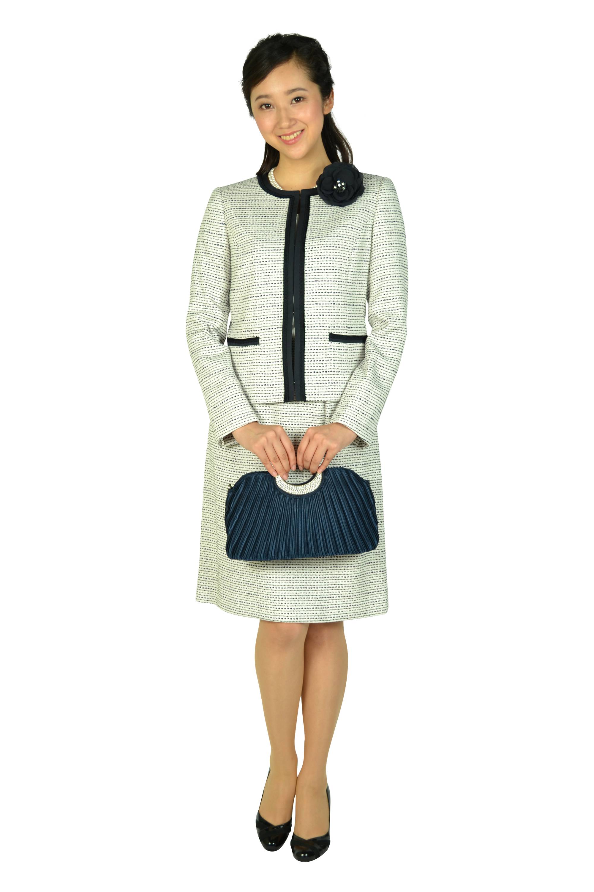 新品 リフレクト 濃紺 ツイード スカート スーツ - スーツ・フォーマル 