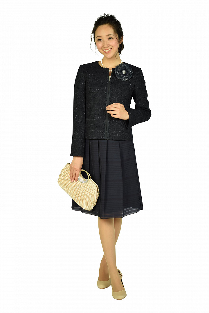 異素材ネイビースーツセット