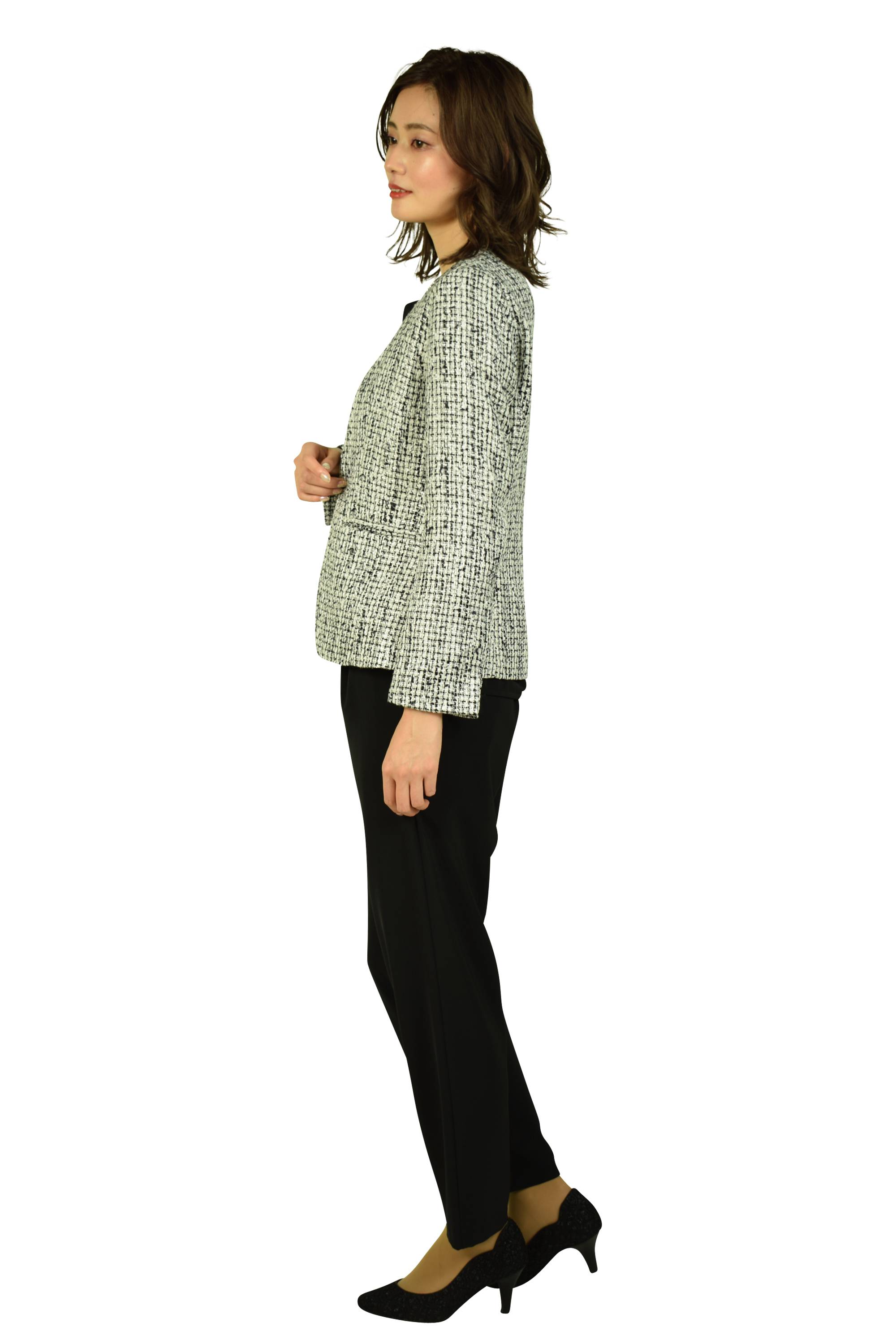 セットアップブラックパンツスーツセット