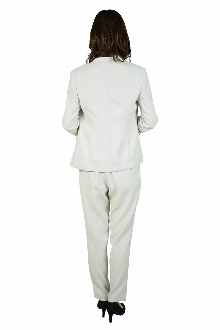 シンプルグレージュパンツスーツセット