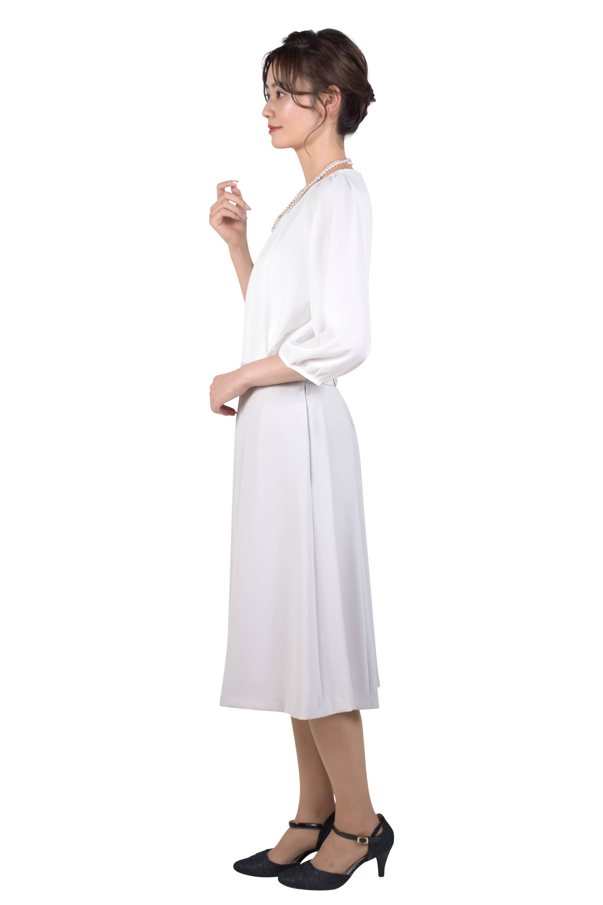 シンプルグレージュスカートスーツセット