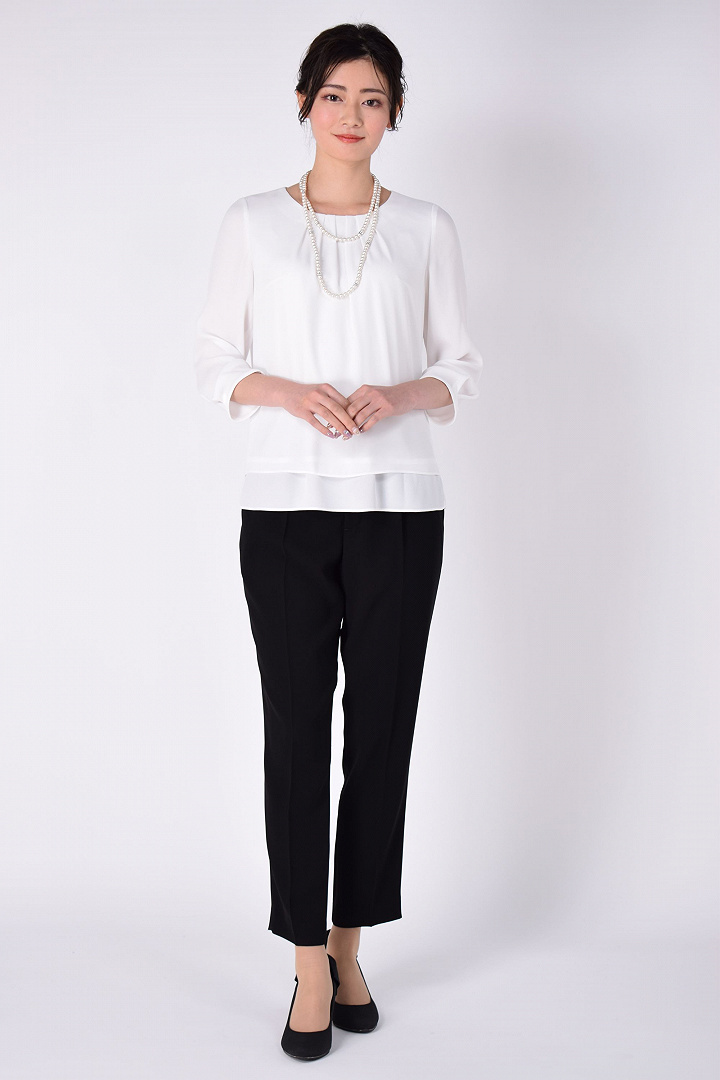 ツイードモノトーンパンツスーツセット