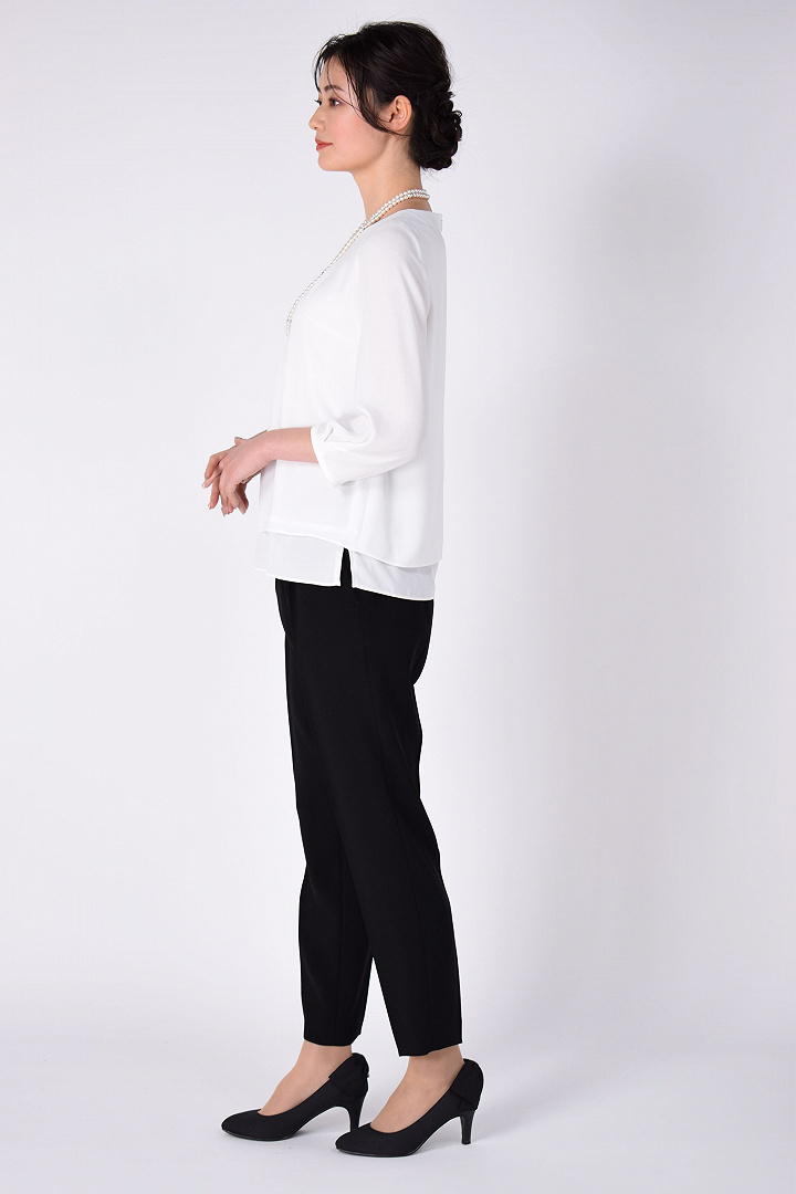 ツイードモノトーンパンツスーツセット