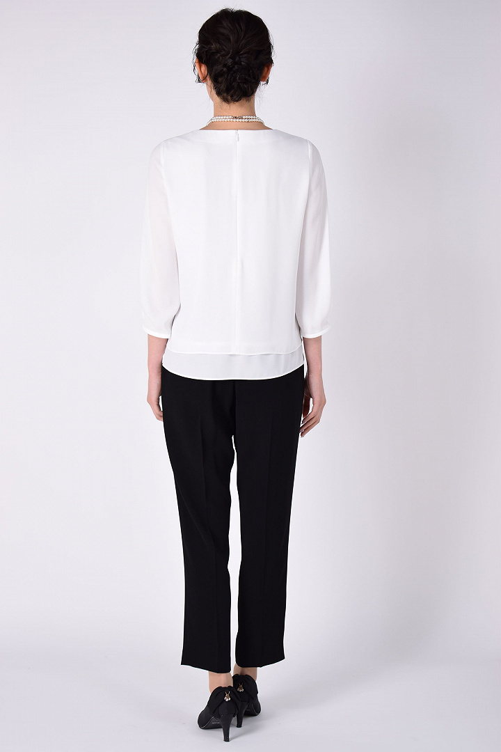 ツイードモノトーンパンツスーツセット