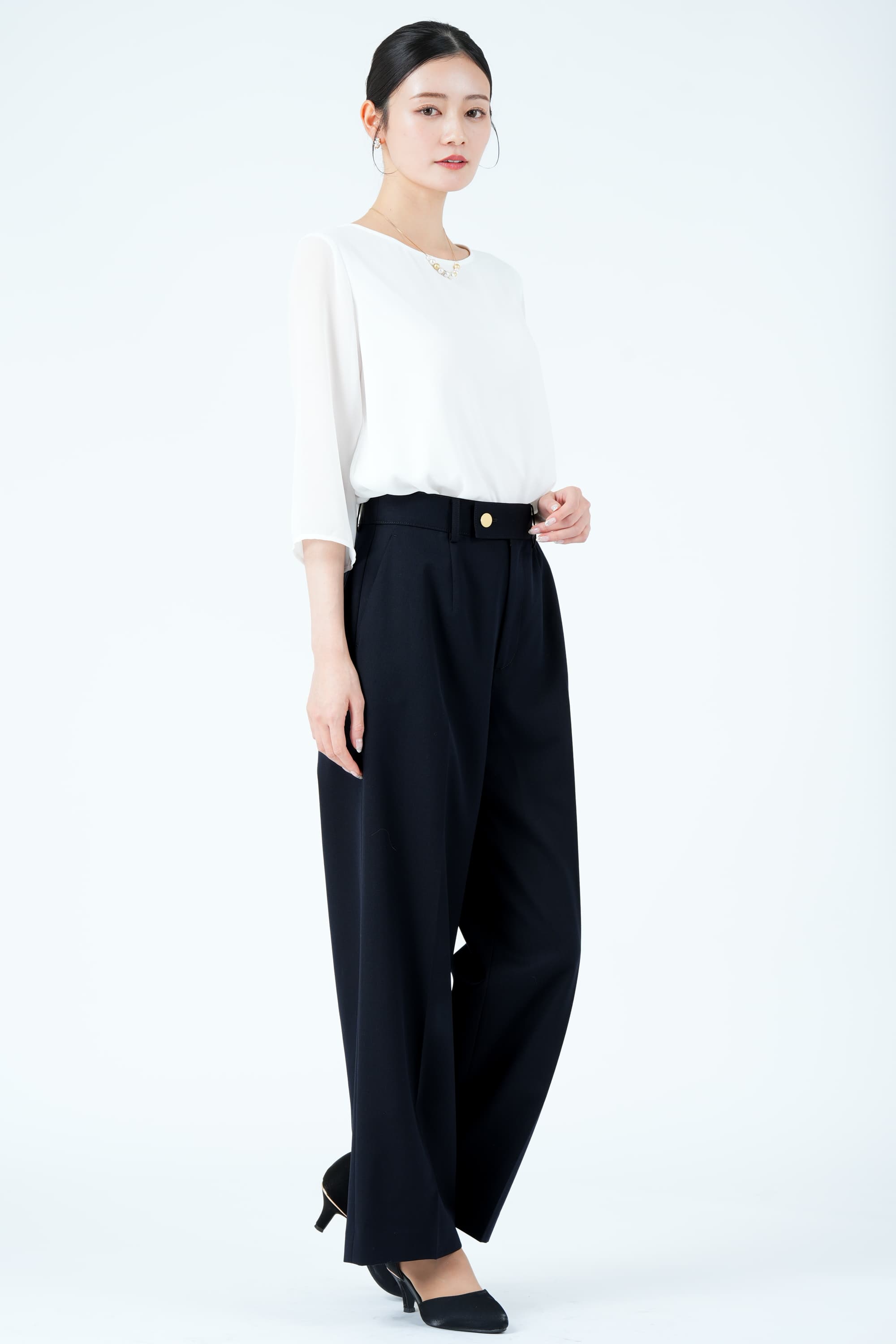 ゴールドボタンダブルジャケット&times;ネイビーパンツスーツセット