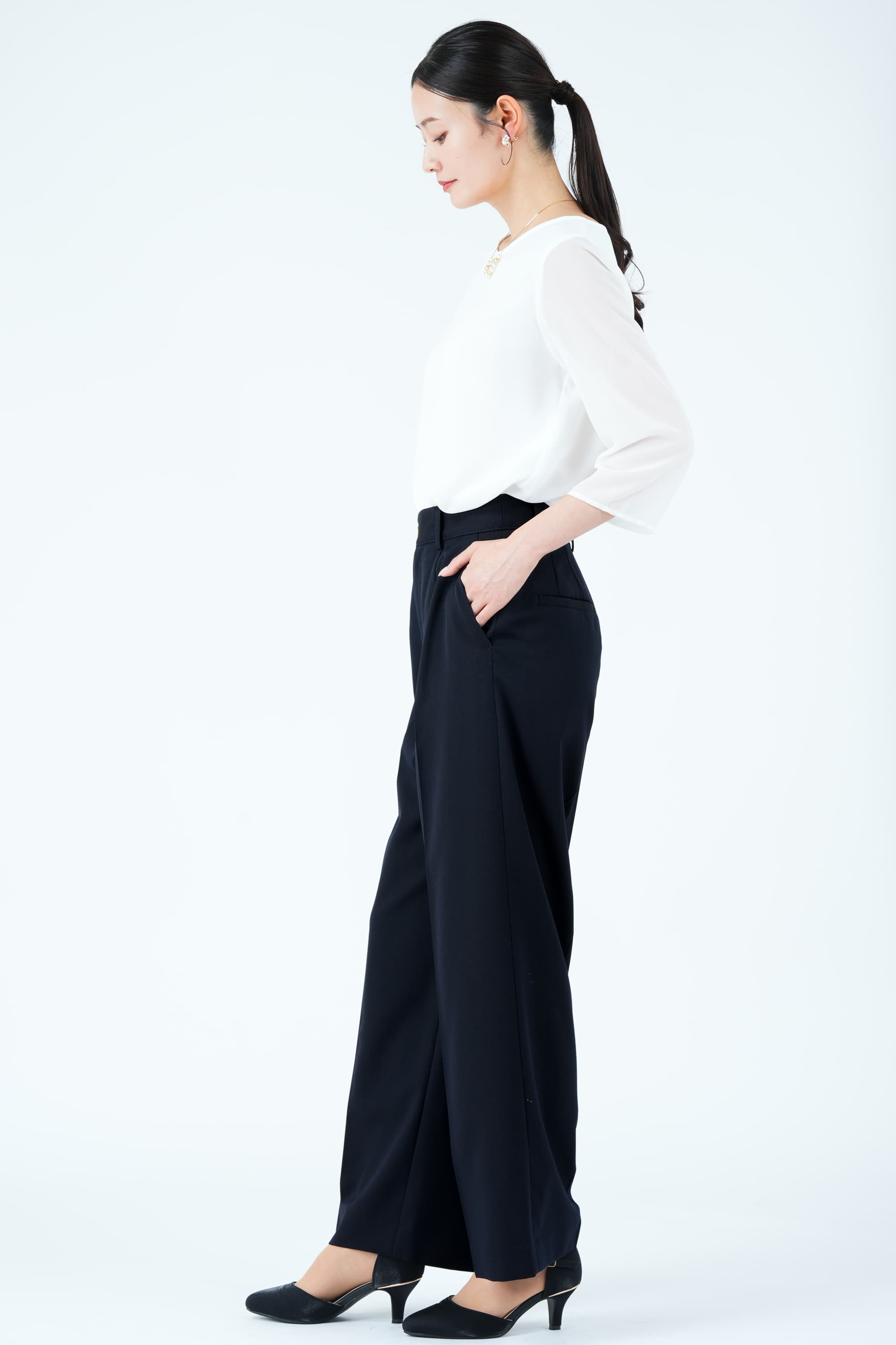 ゴールドボタンダブルジャケット&times;ネイビーパンツスーツセット