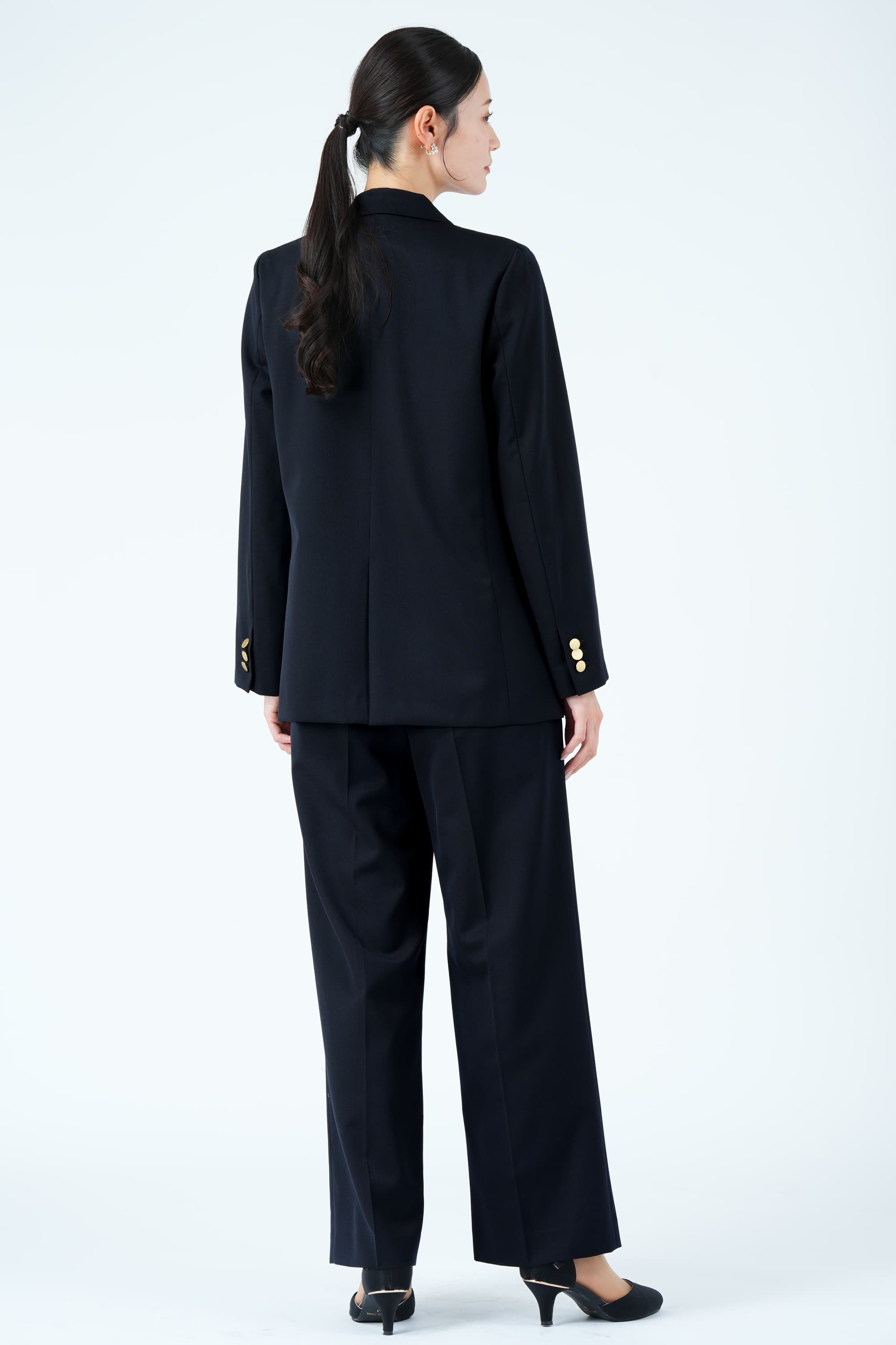 ゴールドボタンダブルジャケット&times;ネイビーパンツスーツセット