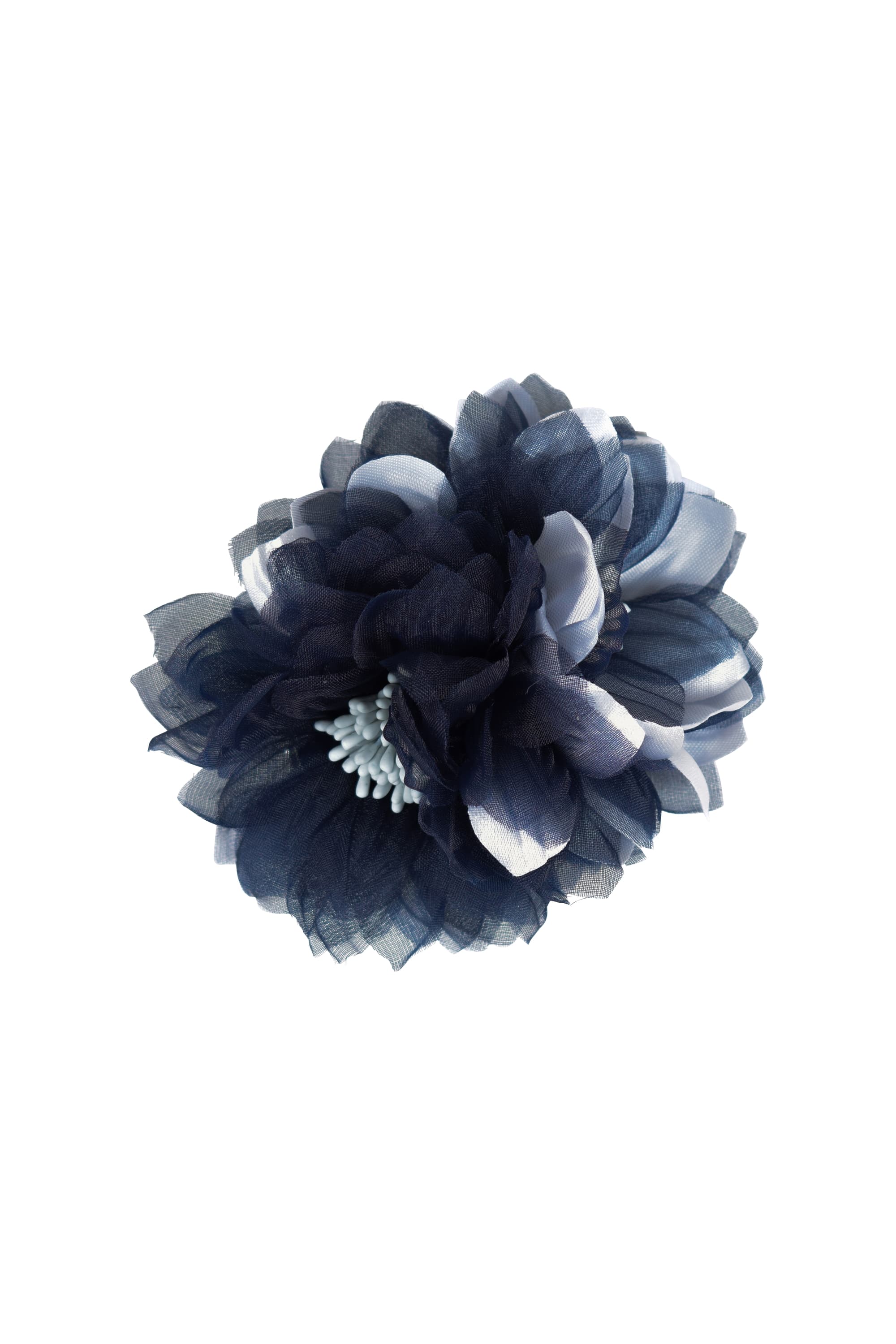 上品2輪ネイビー&times;シルバー配色コサージュ