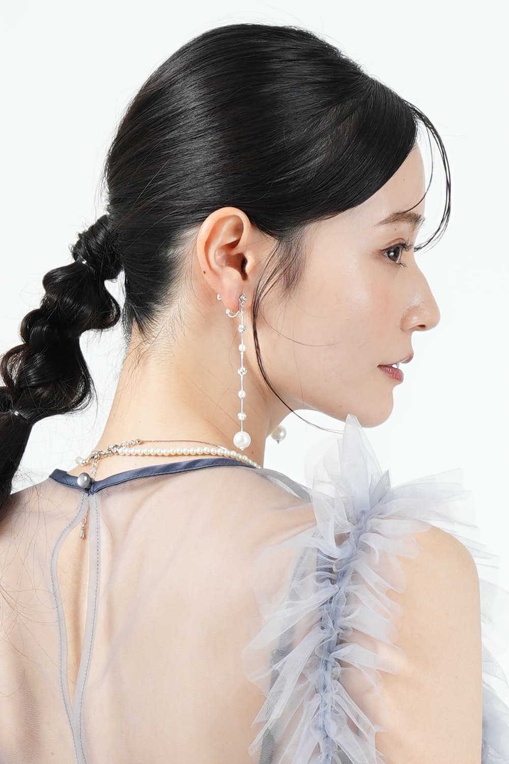 華奢チェーンシルバーイヤリング